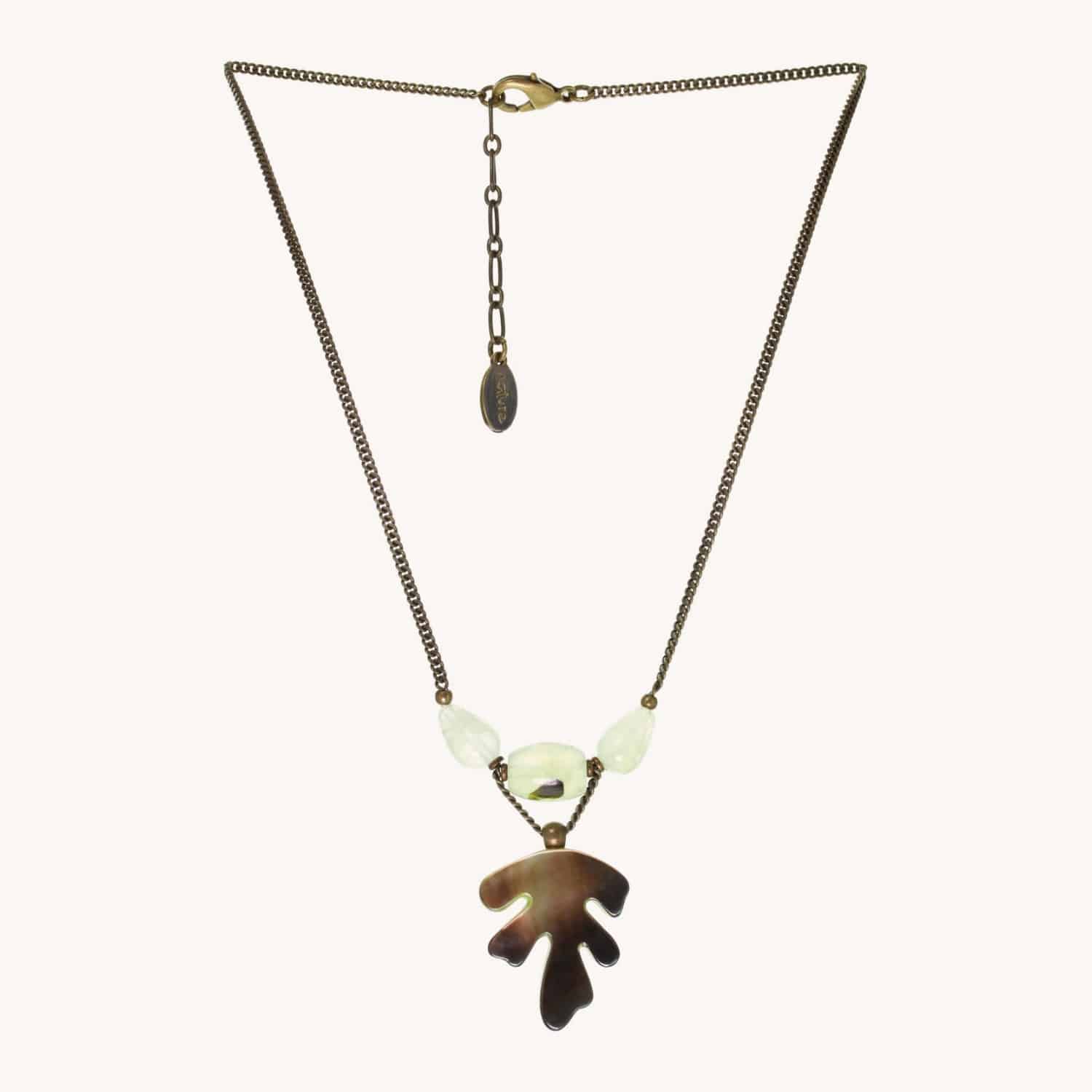 Collier Metamorphose 3 perles nacre quartz rutile 15--26485 Nature Bijoux