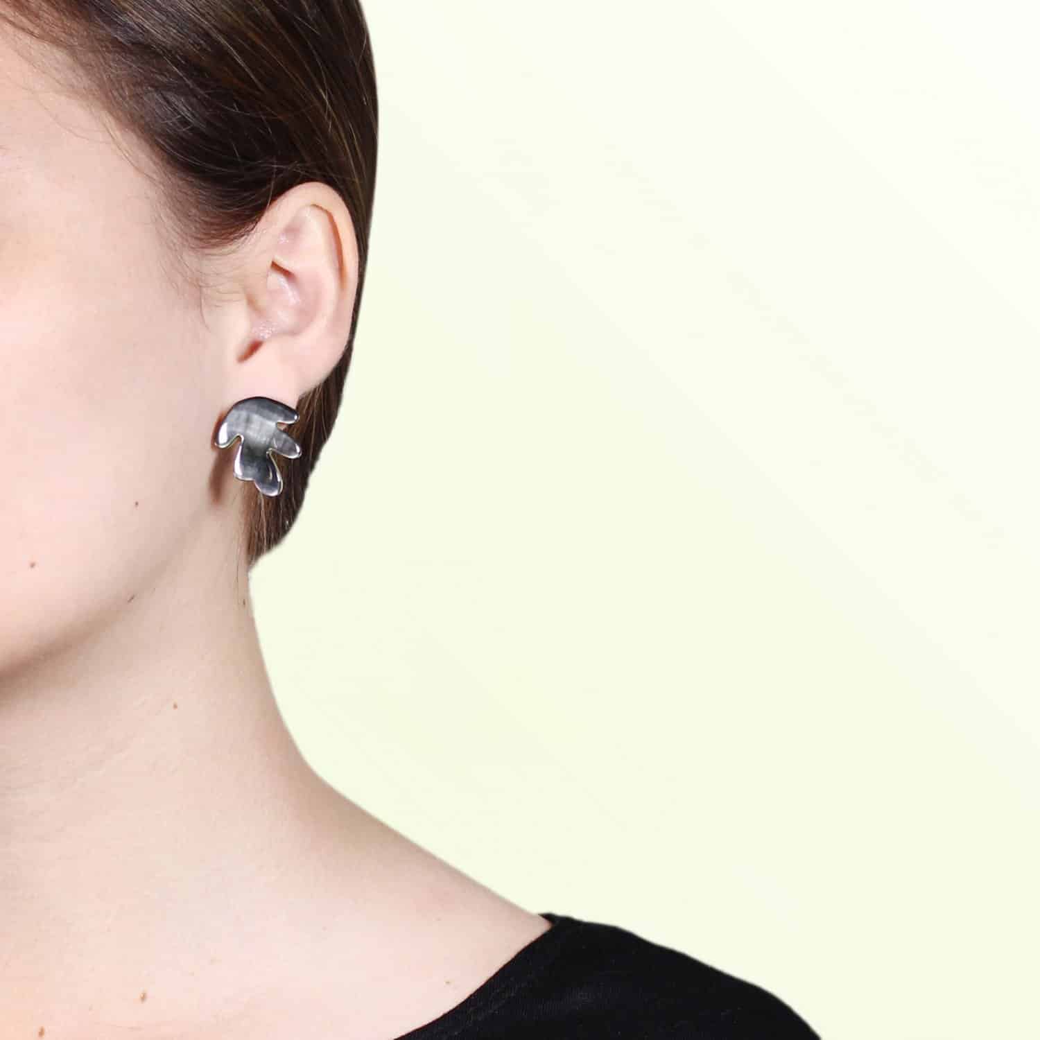 Boucles d'oreilles détail nacre pousseur 12--25232 Nature Bijoux