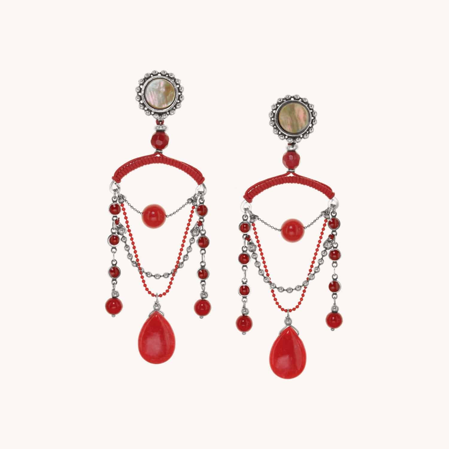 Boucles d'oreilles Ruby minéraux nacre 12--25852 Nature Bijoux