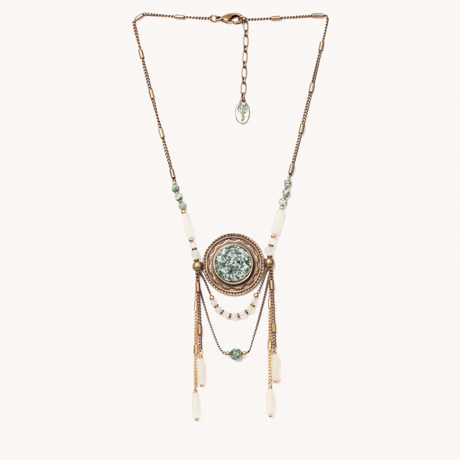 Collier Veracruz multi pampilles en jade et jaspe 15--27596 Nature Bijoux