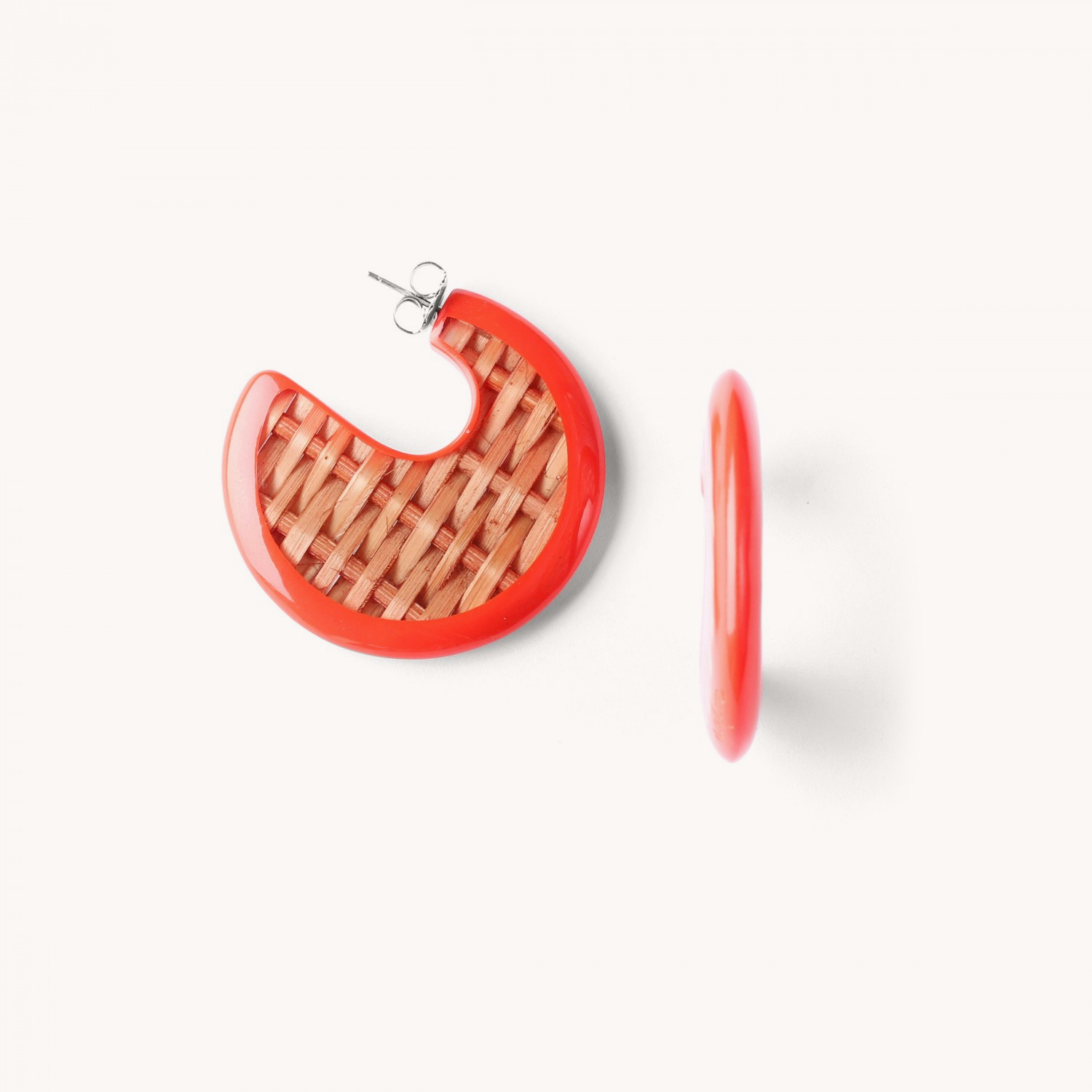 Boucles d'oreilles Mon Panier rotin 12--76663 Nature Bijoux