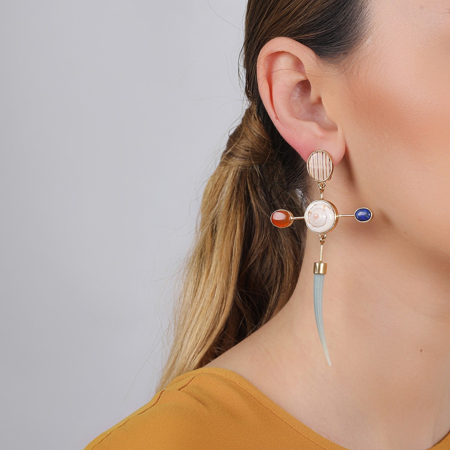 Détail matières boucles clips Tresors 11--74052 Nature Bijoux