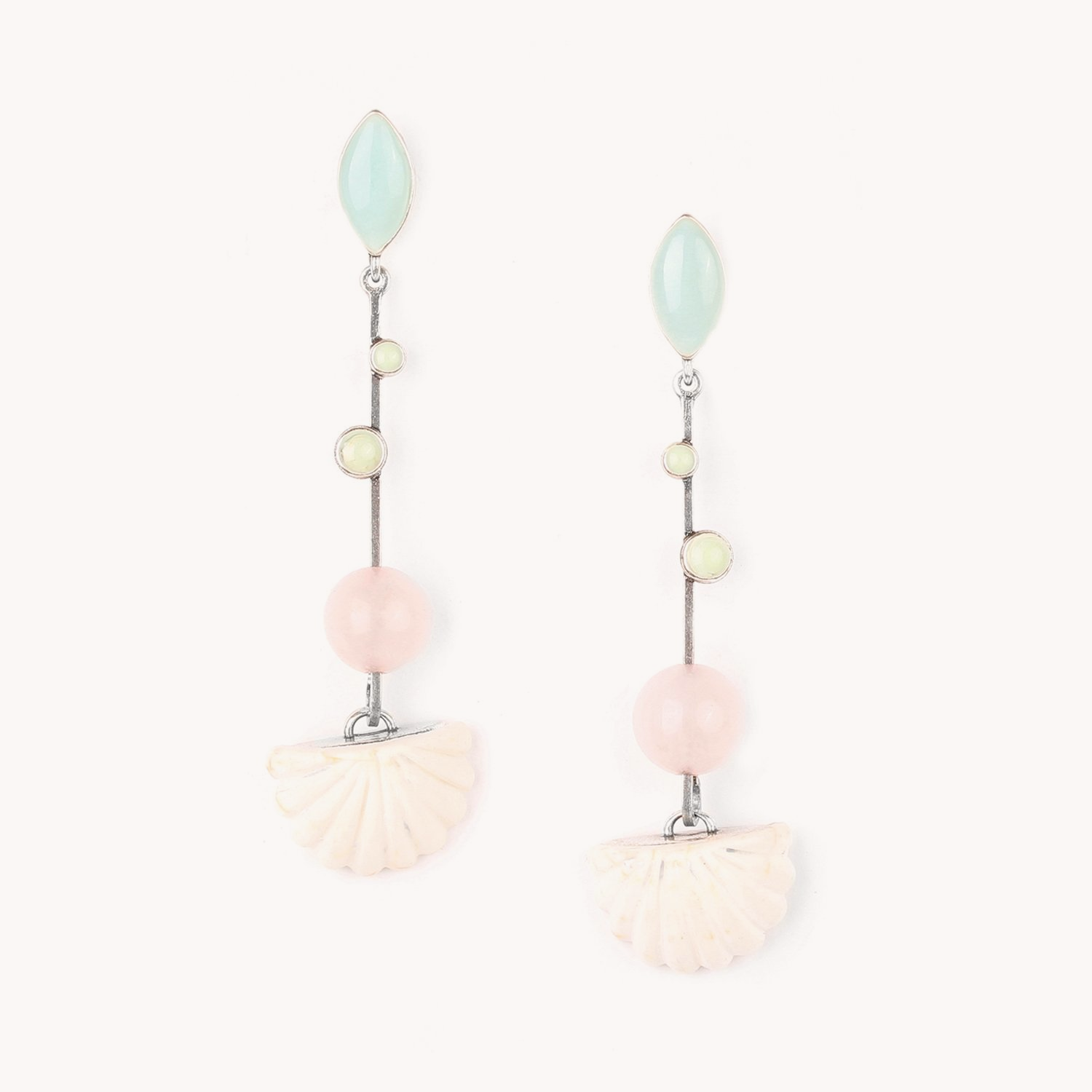 Boucles d'oreilles Secret Garden howlite 12--73921 Nature Bijoux