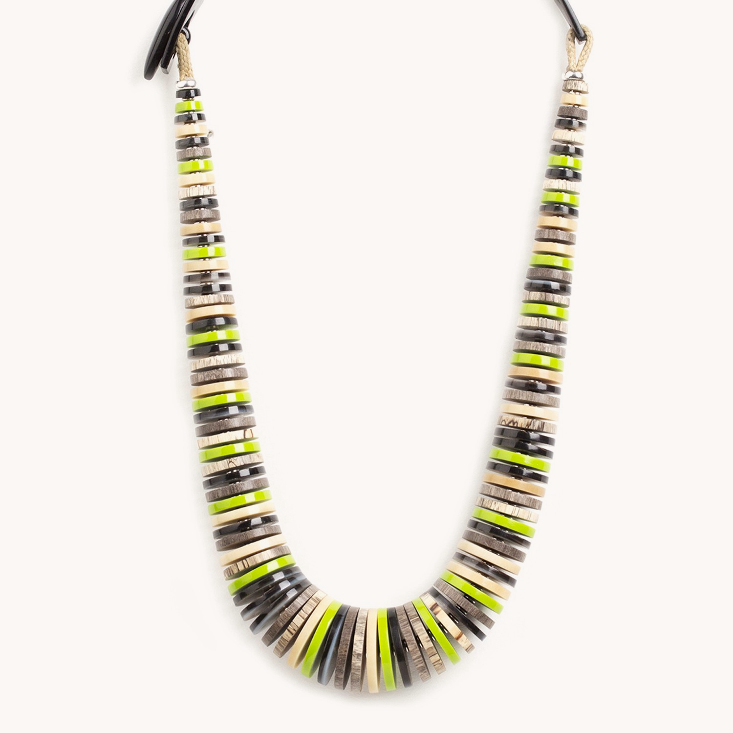Collier Nature Bijoux Escape Ébène Gris Nacre 15--40800