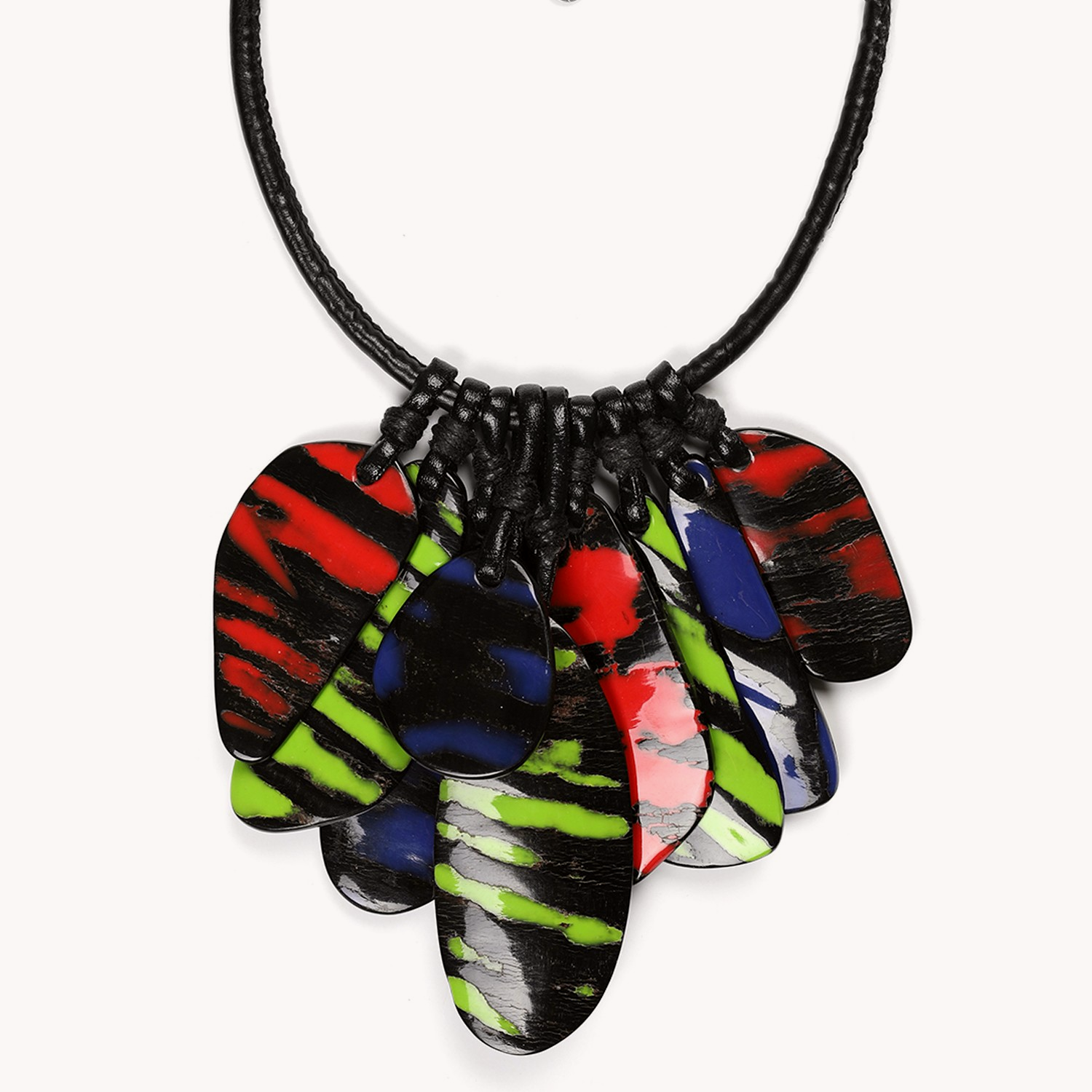 Collier Papagayo LE Nature Bijoux en corne et cuir 15--40910