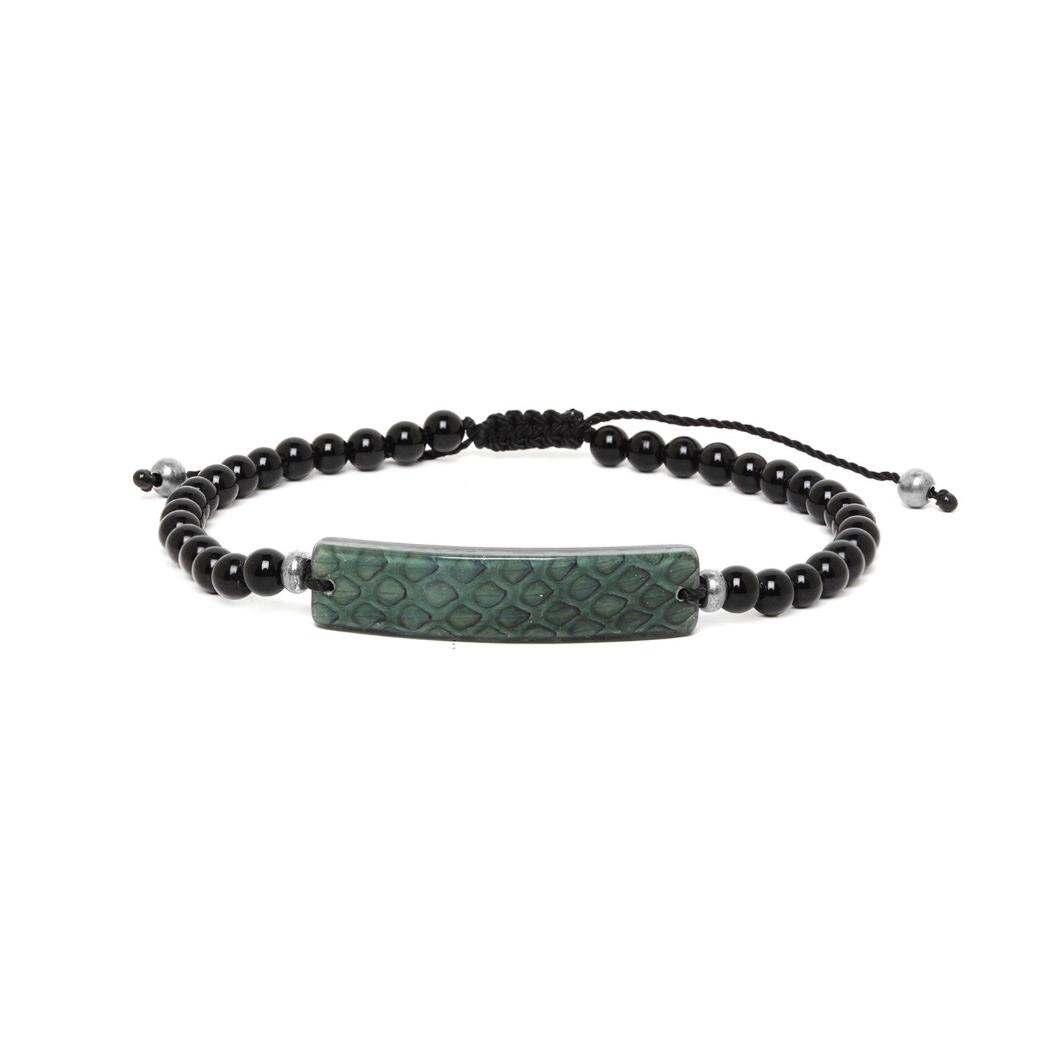 Bracelet Nature Bijoux Serpent coton ciré vert 13--31653