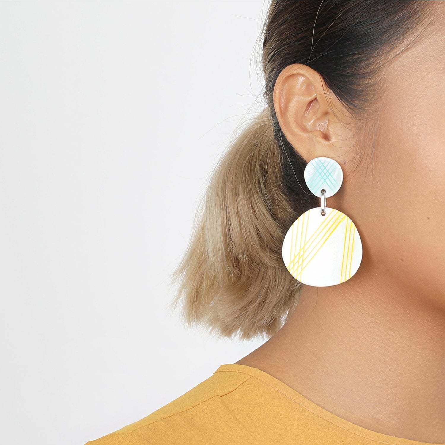 Détail nacre perlière 12--74491 boucles d'oreille Nature Bijoux