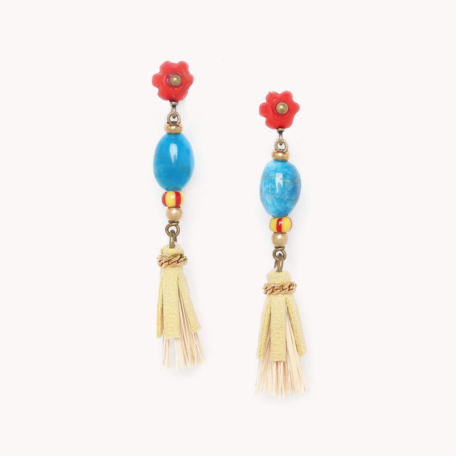 Boucles d'oreilles Uluwatu apatite fibre végétale 12--74961 Nature Bijoux