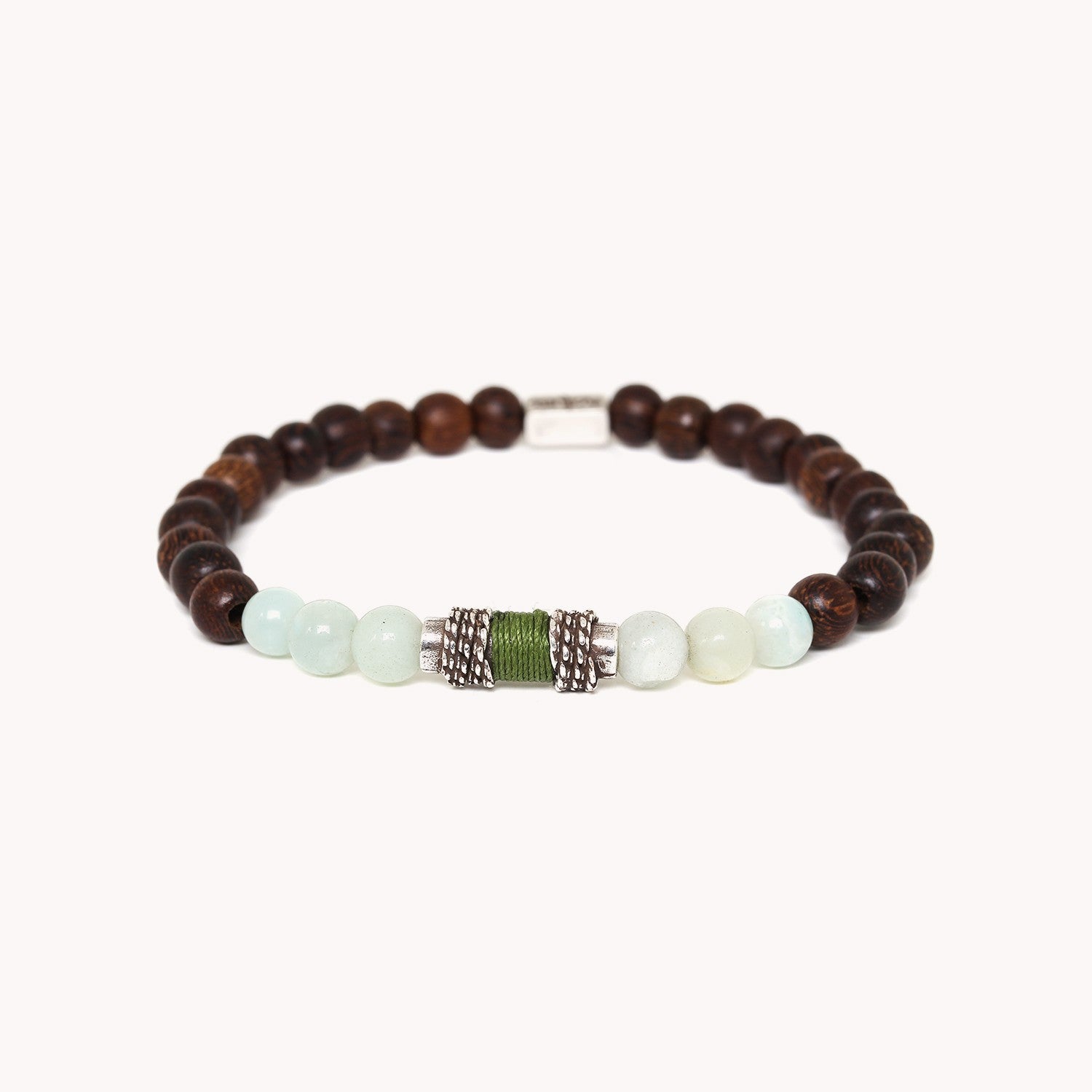 Bracelet Bobine Homme Amazonite et bois Nature Bijoux 13--42952