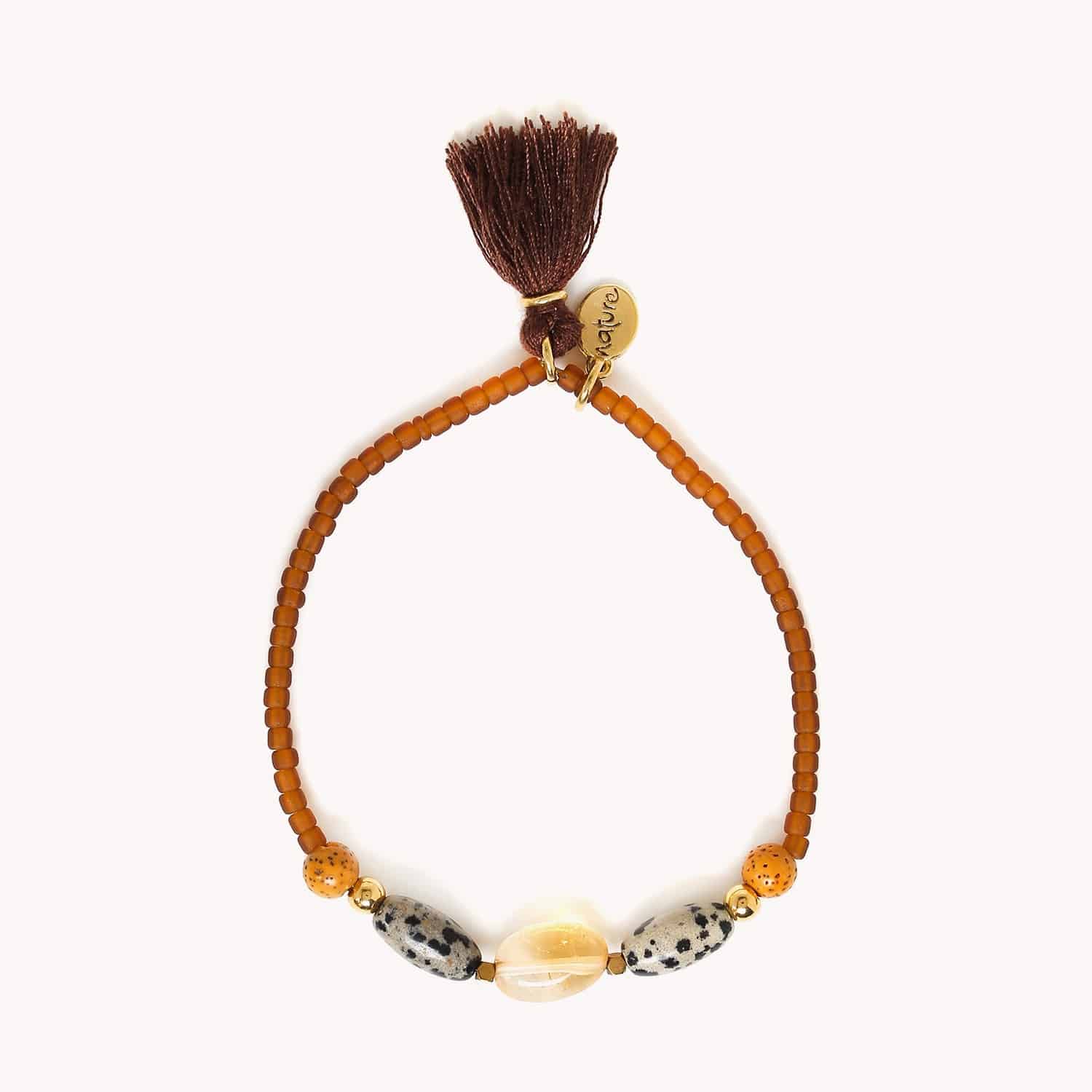 Détail pierres marron citrine et hématite 13--42964 Nature Bijoux