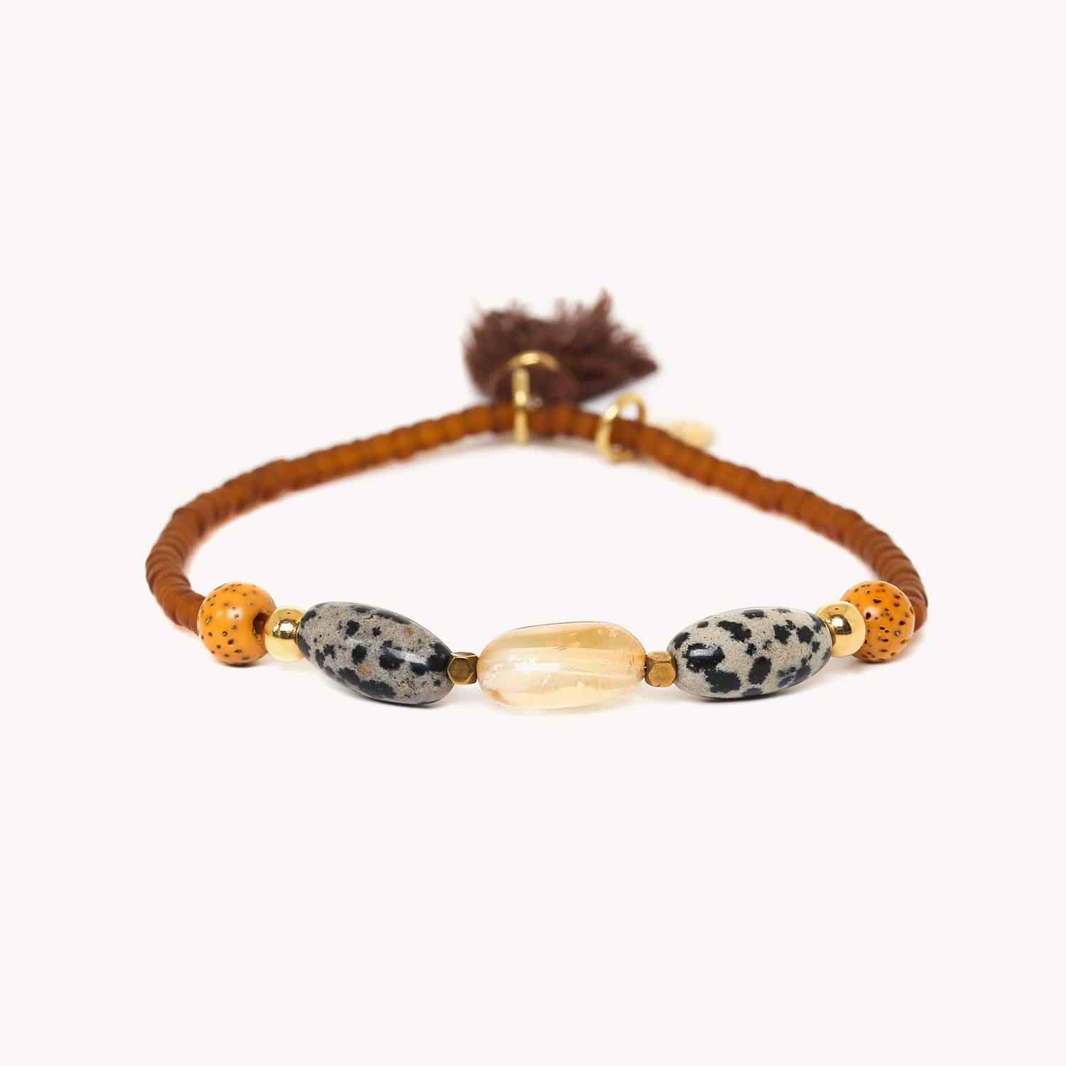 Bracelet Colorama extensible en citrine et hématite 13--42964 Nature Bijoux