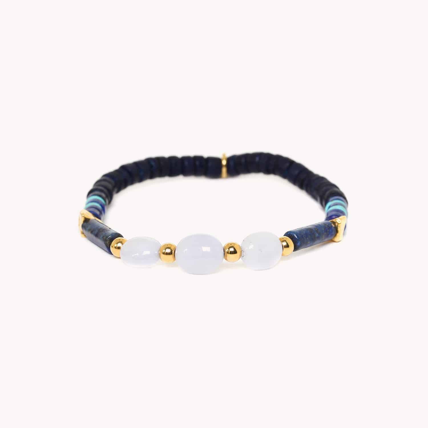 Bracelet Nature Bijoux Colorama lapis-lazuli calcédoine bleue 13--42972