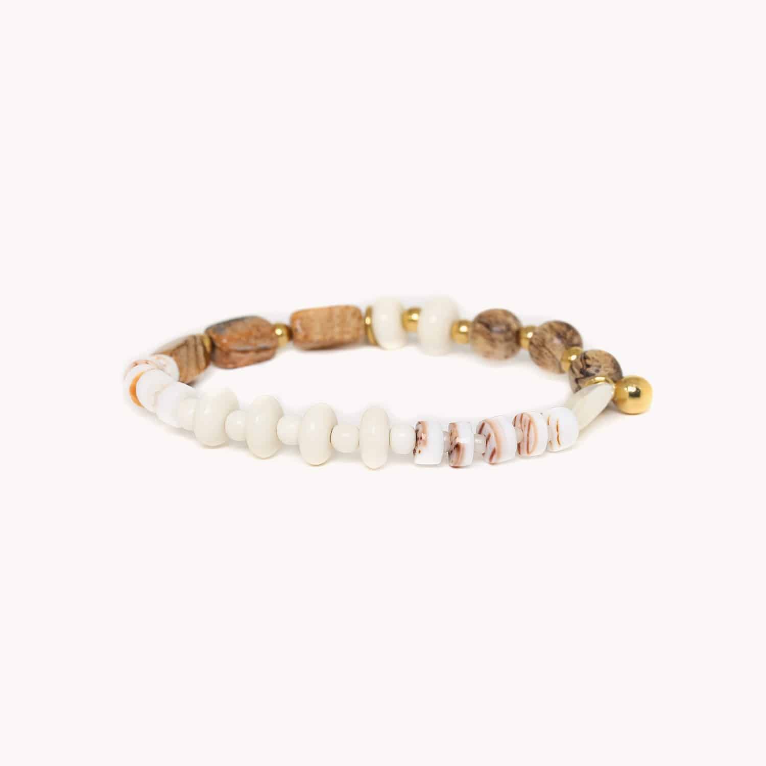 Bracelet Colorama extensible bois nacre Nature Bijoux 13--43003