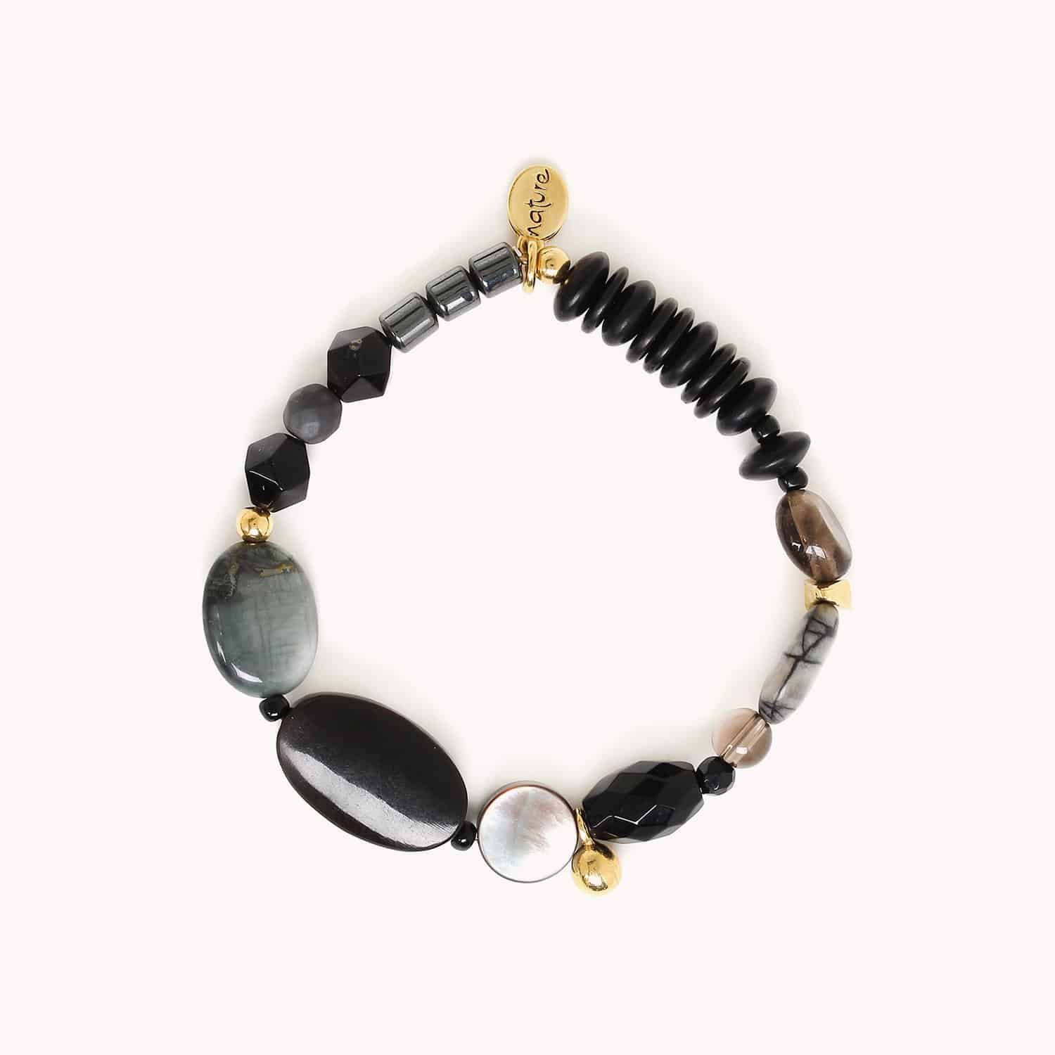 Détail matières du bracelet extensible Manhattan 2 13--43011 Nature Bijoux