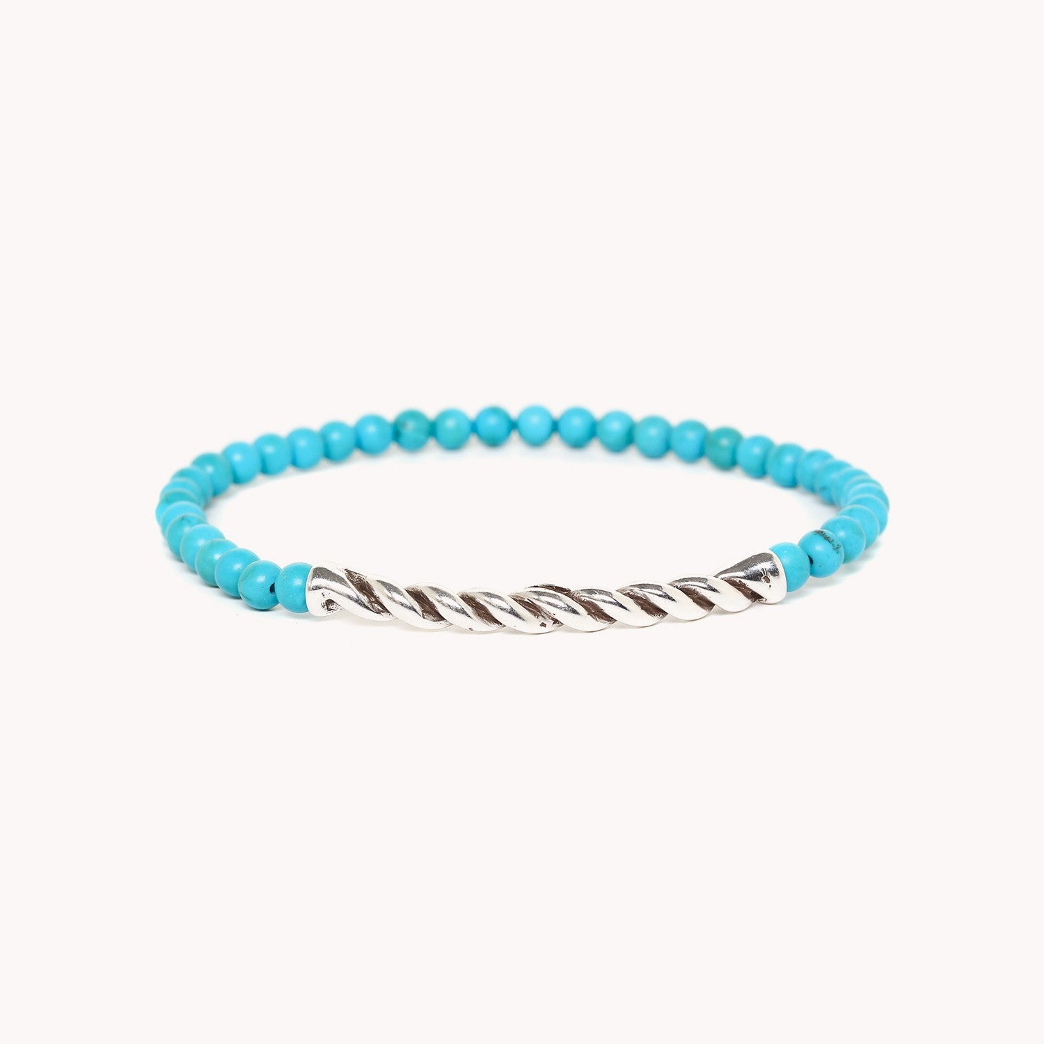 Bracelet homme collection Spiral en howlite turquoise et laiton 13--43035 Nature Bijoux