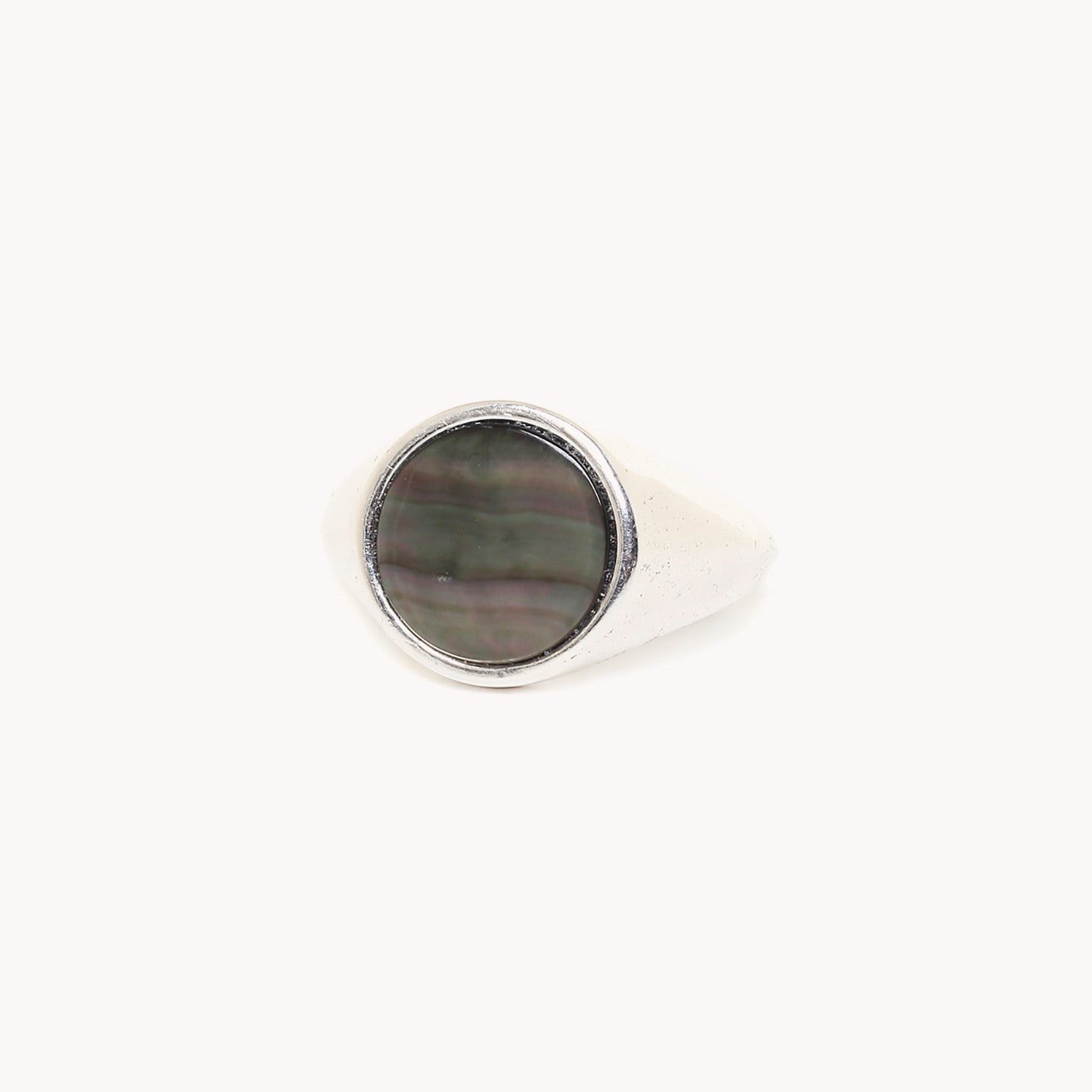 Bague Chevalière nacre noire 19--24851 Nature Bijoux