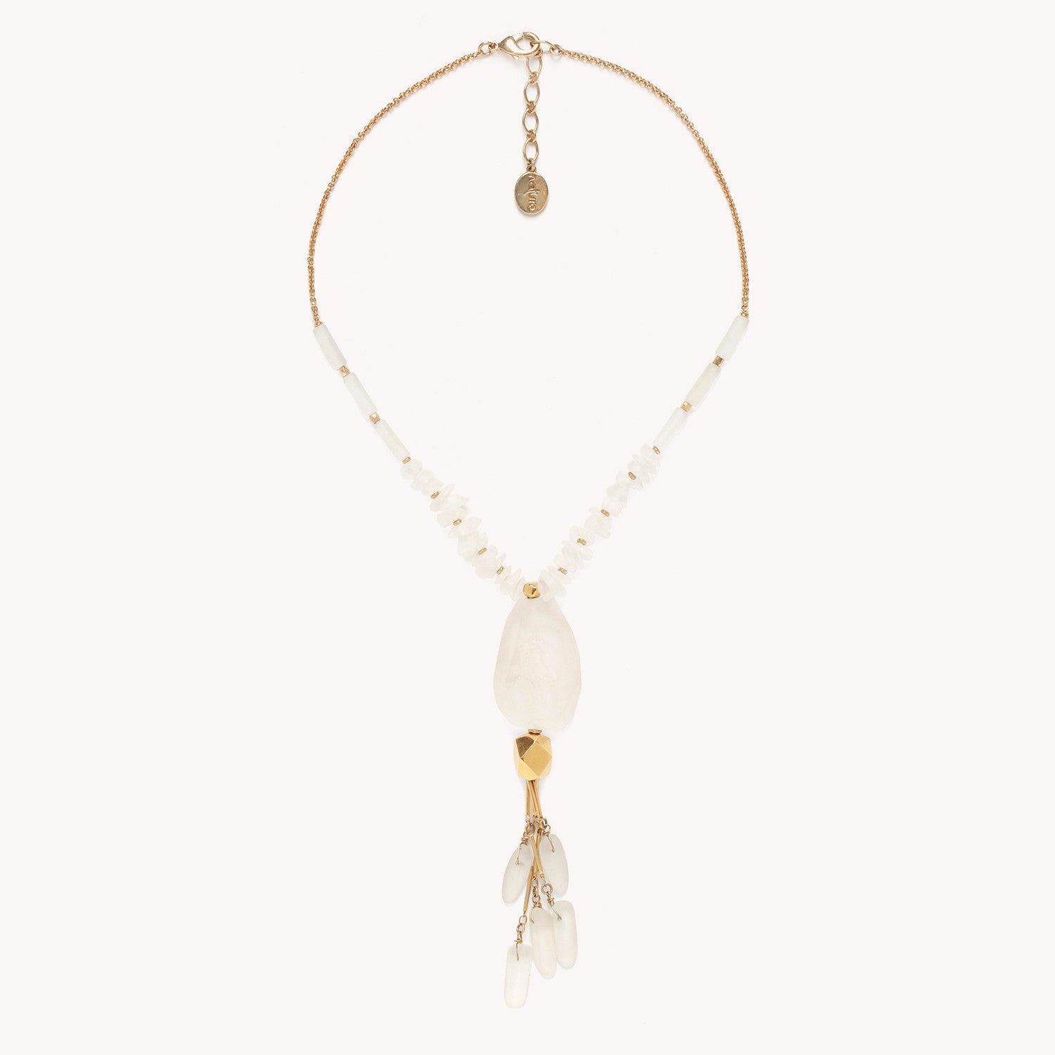 Détail cristal de roche collier 15--41511 Nature Bijoux
