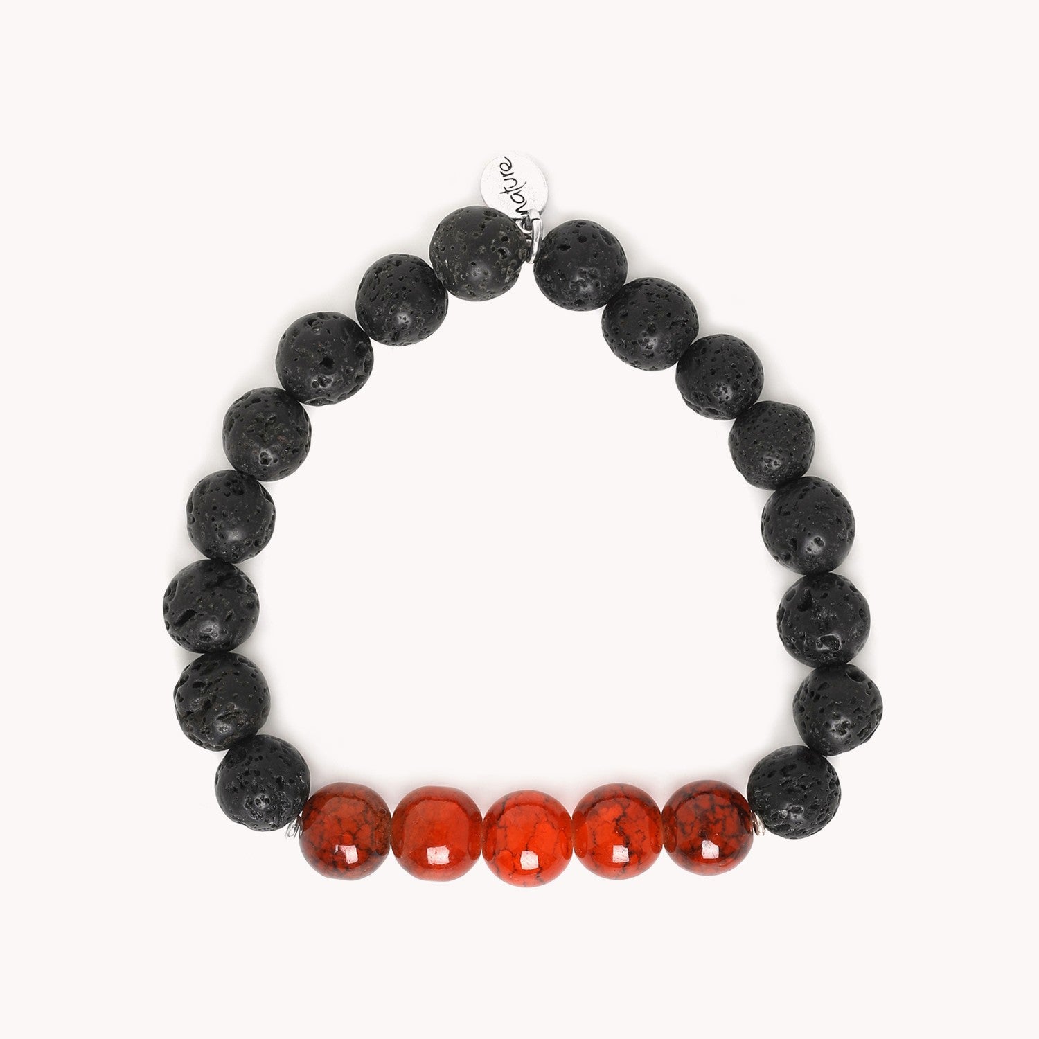 Détail perles pierre de lave agate bracelet 13--32935 Nature Bijoux