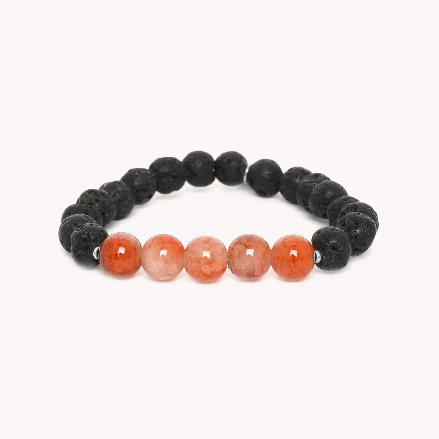 Bracelet Nature Bijoux Lava extensible pierre de lave agate teintée 13--32936