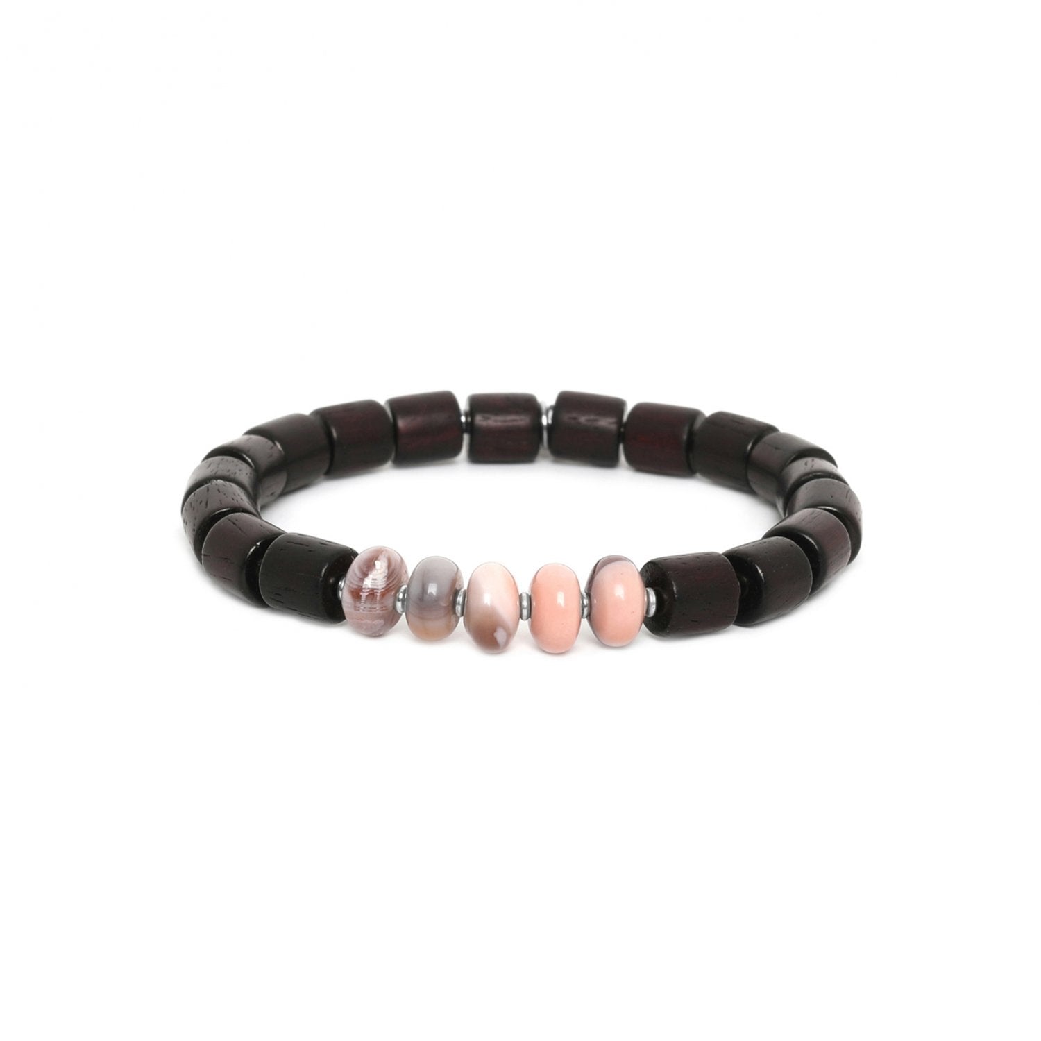 Bracelet Nature Bijoux Santal bois de santal et agate du Botswana 13--32940