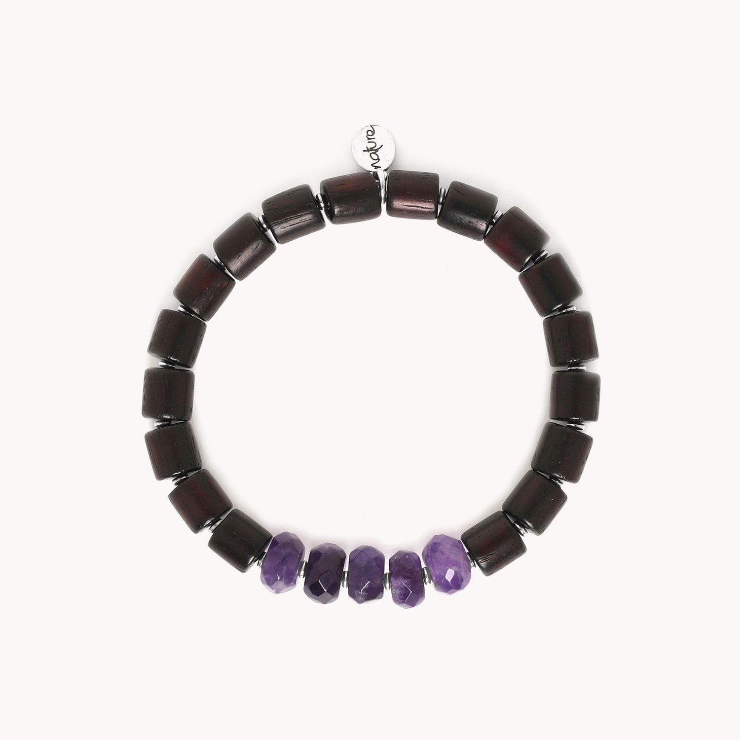 Détail perles bois et améthyste 13--32945 Nature Bijoux