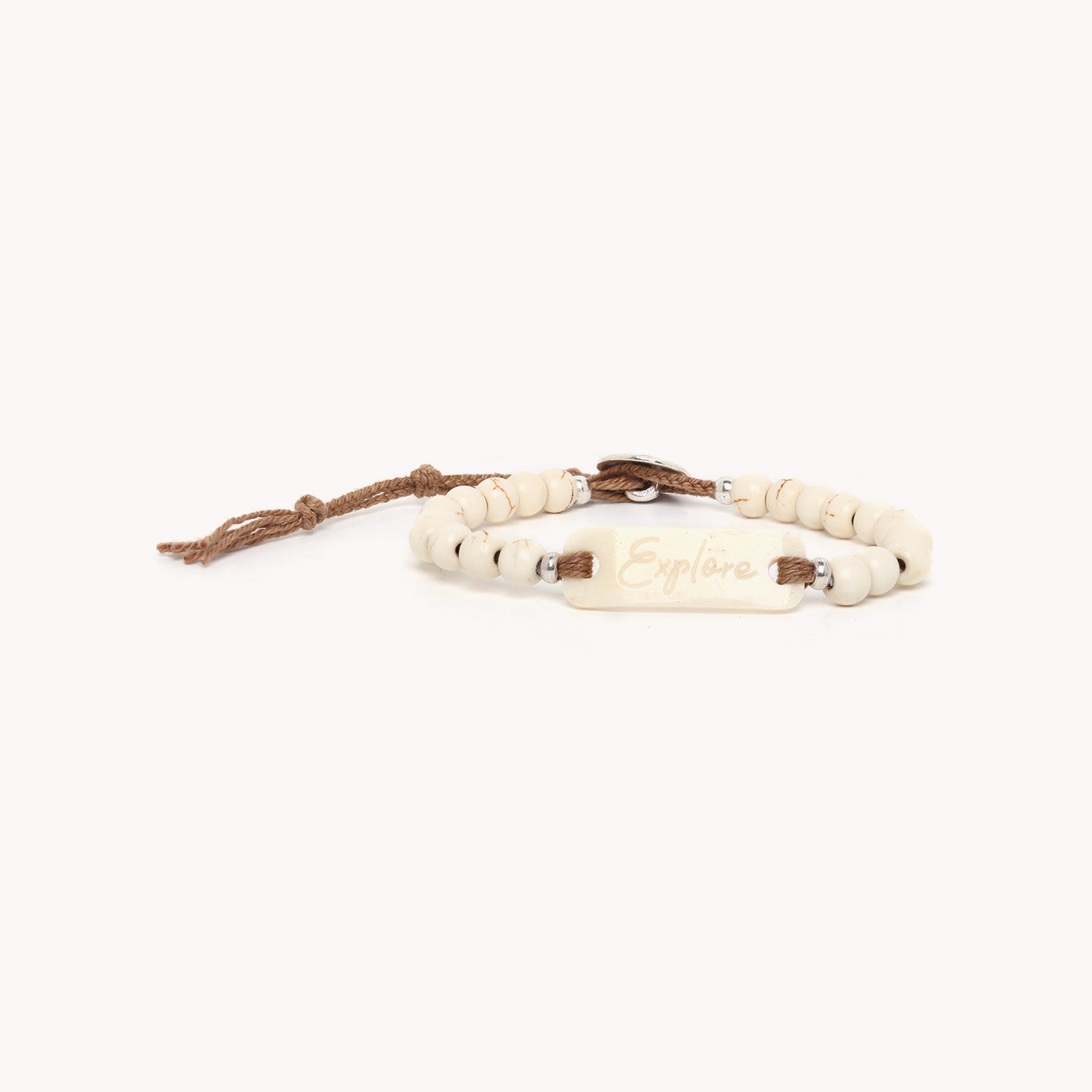 Bracelet Explore howlite et os 13--33105 Nature Bijoux
