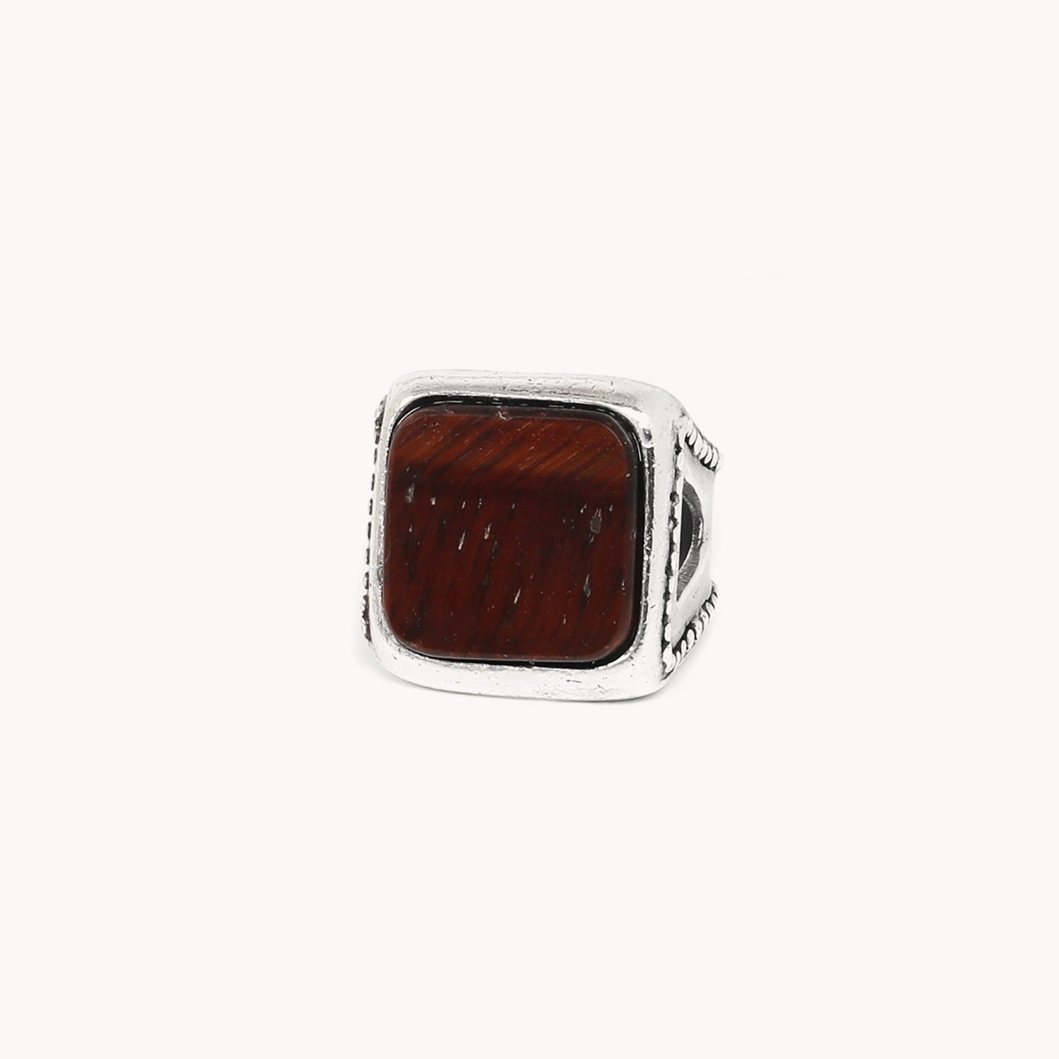 Bague Nature Bijoux Anneaux en étain et œil de taureau 19--24445