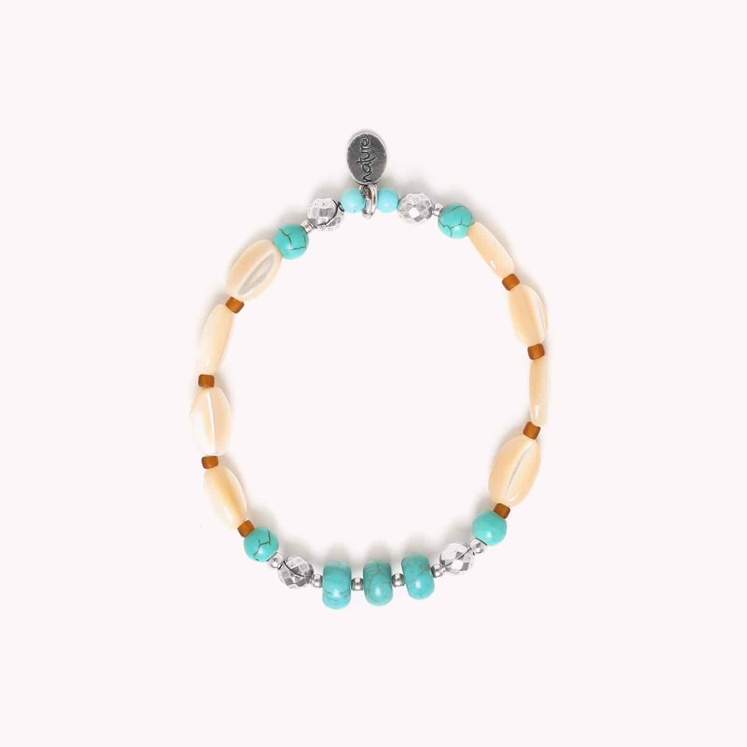 Bracelet porté détail coton ciré 13--43302 Nature Bijoux