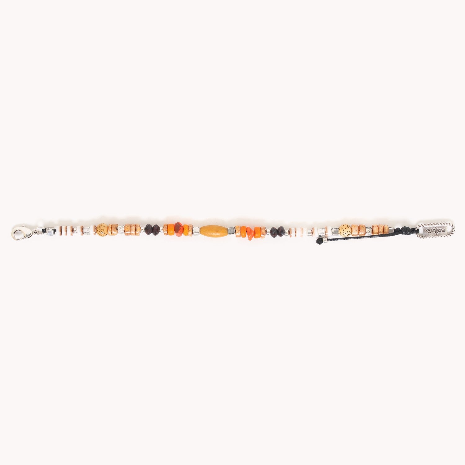 Bracelet porté détail jaspe orange jaune 13--43361 Nature Bijoux