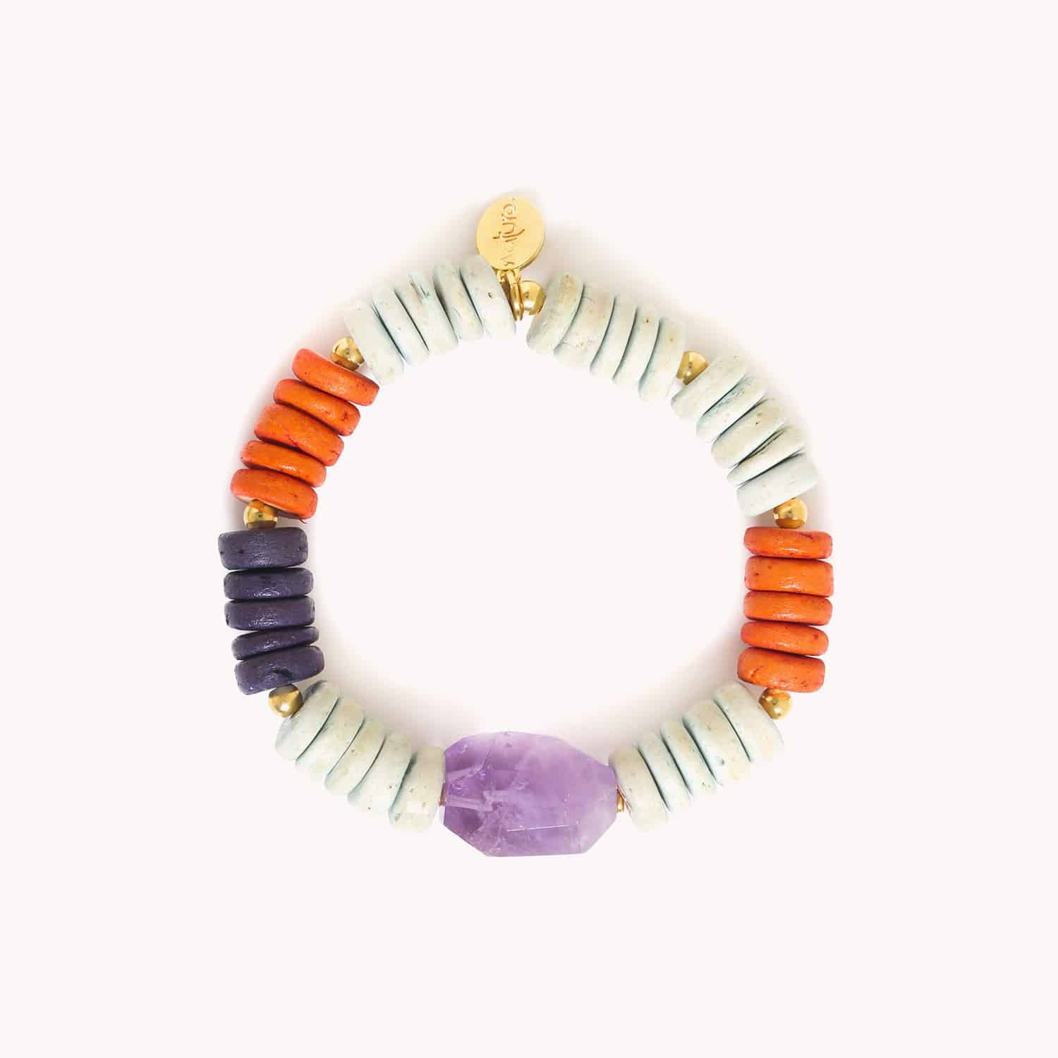 Détail pierres améthyste bracelet 13--43400 Nature Bijoux