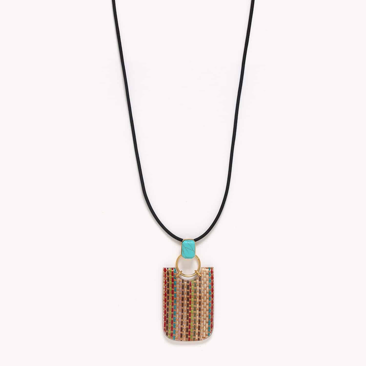 Collier long Dakota pierres howlite laiton 15--43171 Nature Bijoux