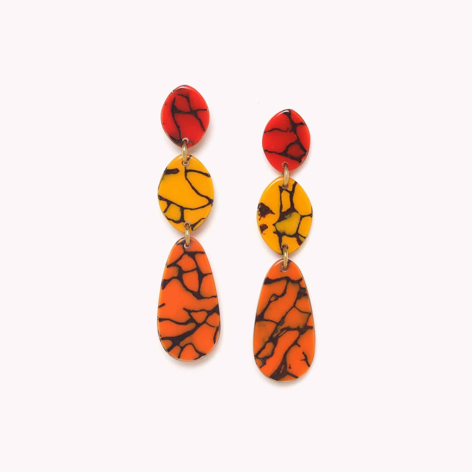 Boucles d'oreilles Stromboli laiton et termitière 12--79175 Nature Bijoux