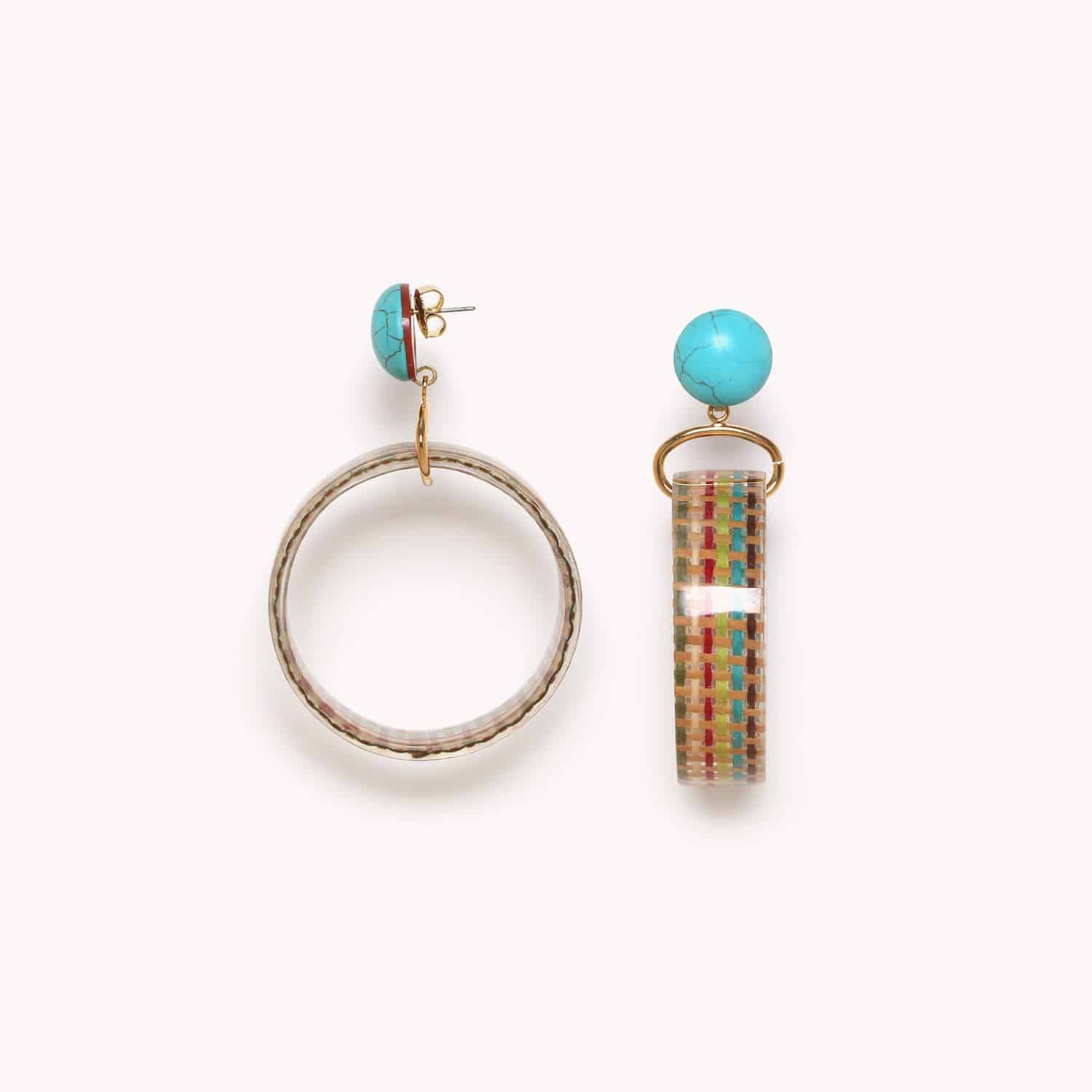 Boucles d'oreilles Dakota en laiton et howlite 12--79454 Nature Bijoux