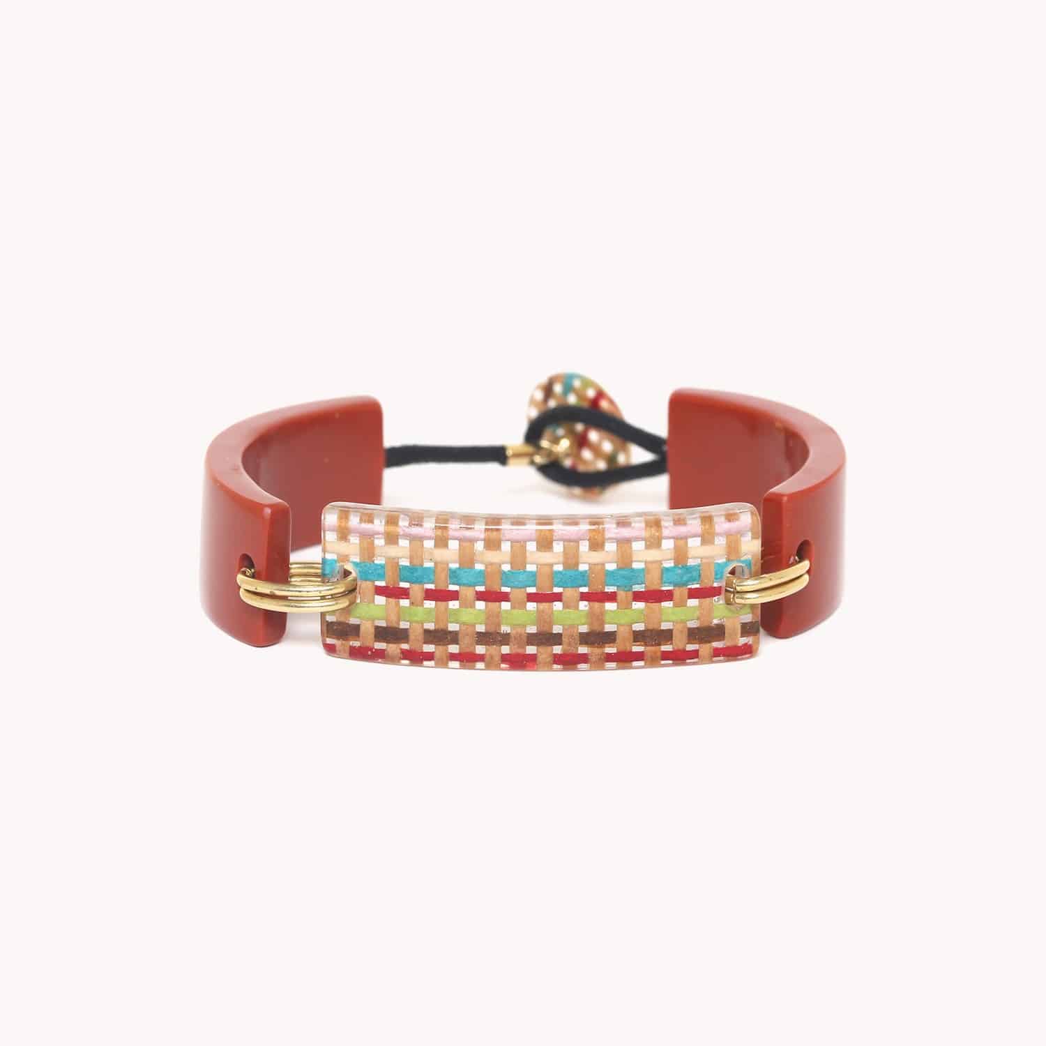 Bracelet Nature Bijoux Dakota laiton coton ciré 13--43600