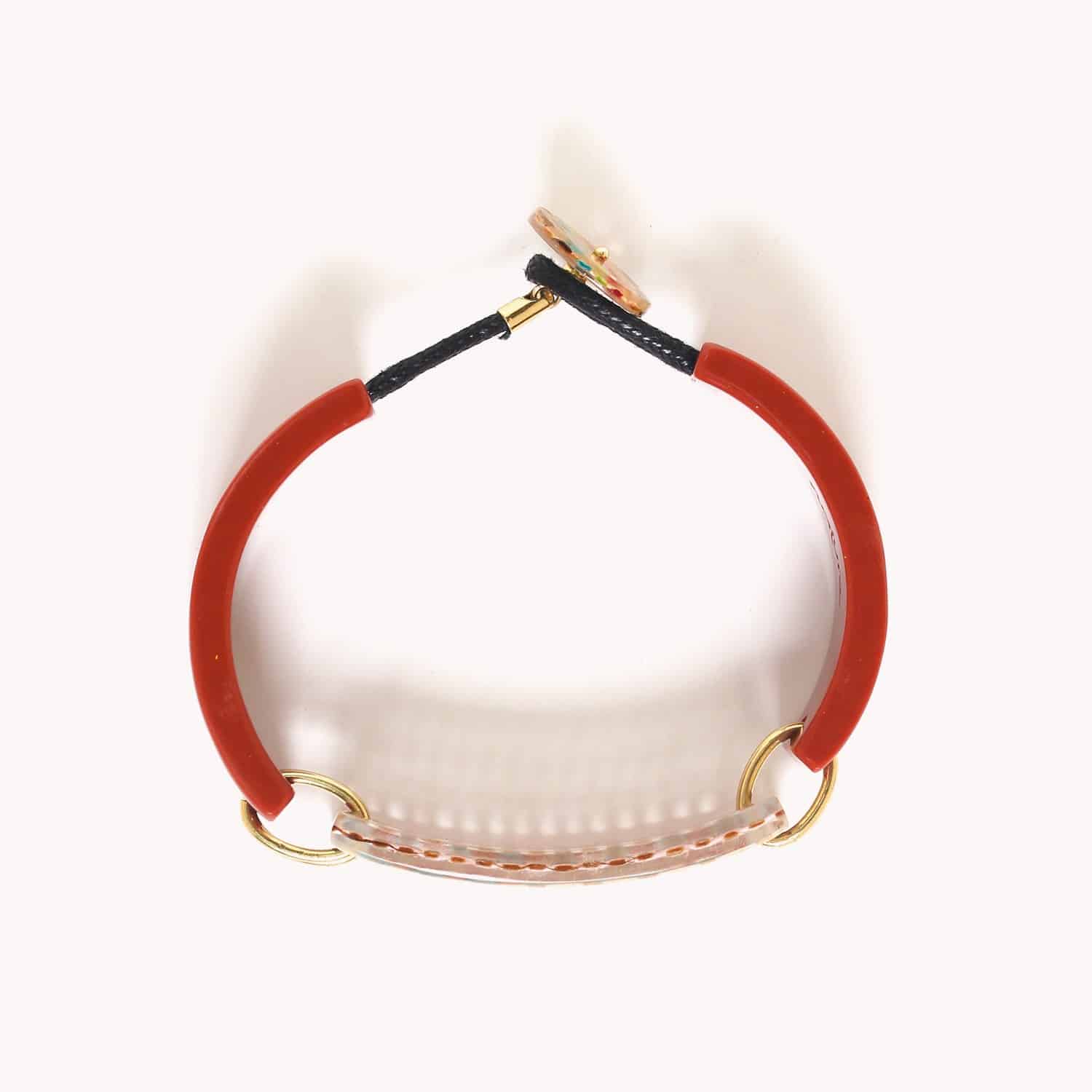 Détail bouton laiton bracelet 13--43600 Nature Bijoux