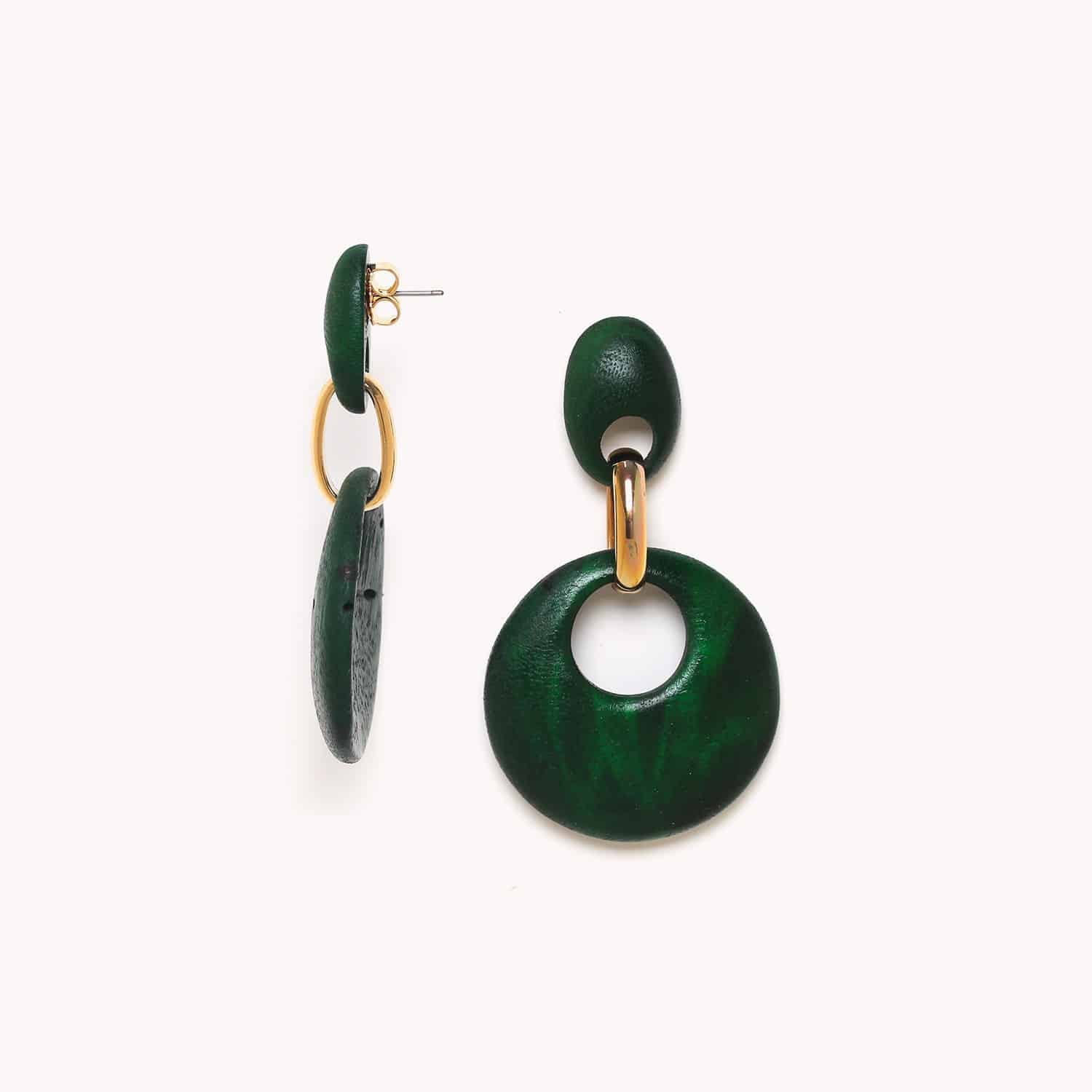 Boucles d'oreilles tamarinier détail poussoir 12--79520 Nature Bijoux