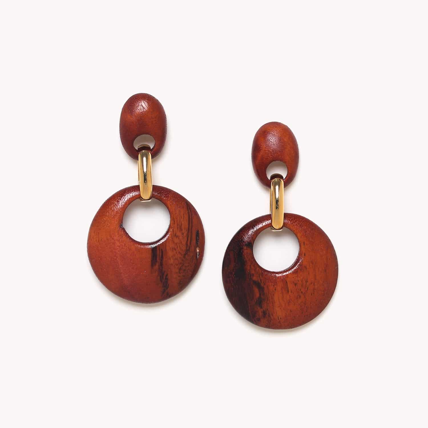 Boucles d'oreilles Nature Bijoux Kaffe bois laiton 12--79522