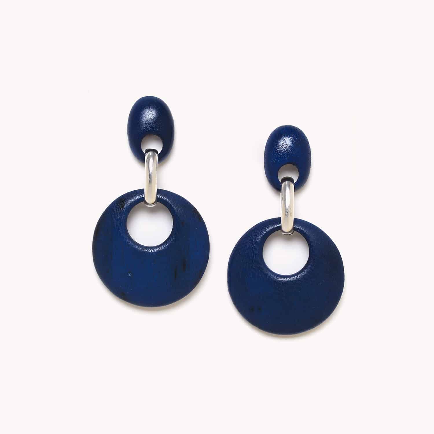 boucles d'oreilles Kaffe bois tamarinier métal argenté 12--79524 Nature Bijoux