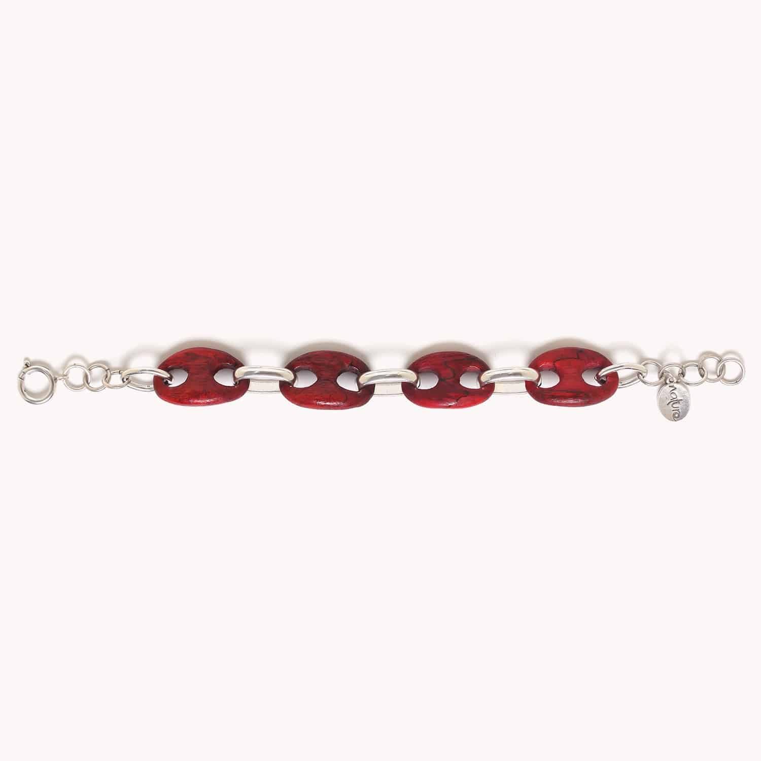 Détail bois tamarinier et métal rouge 13--43351 Nature Bijoux
