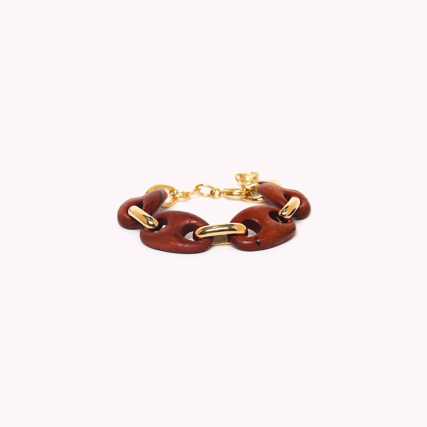 Bracelet Nature Bijoux Kaffe bois tamarinier laiton 13--43356