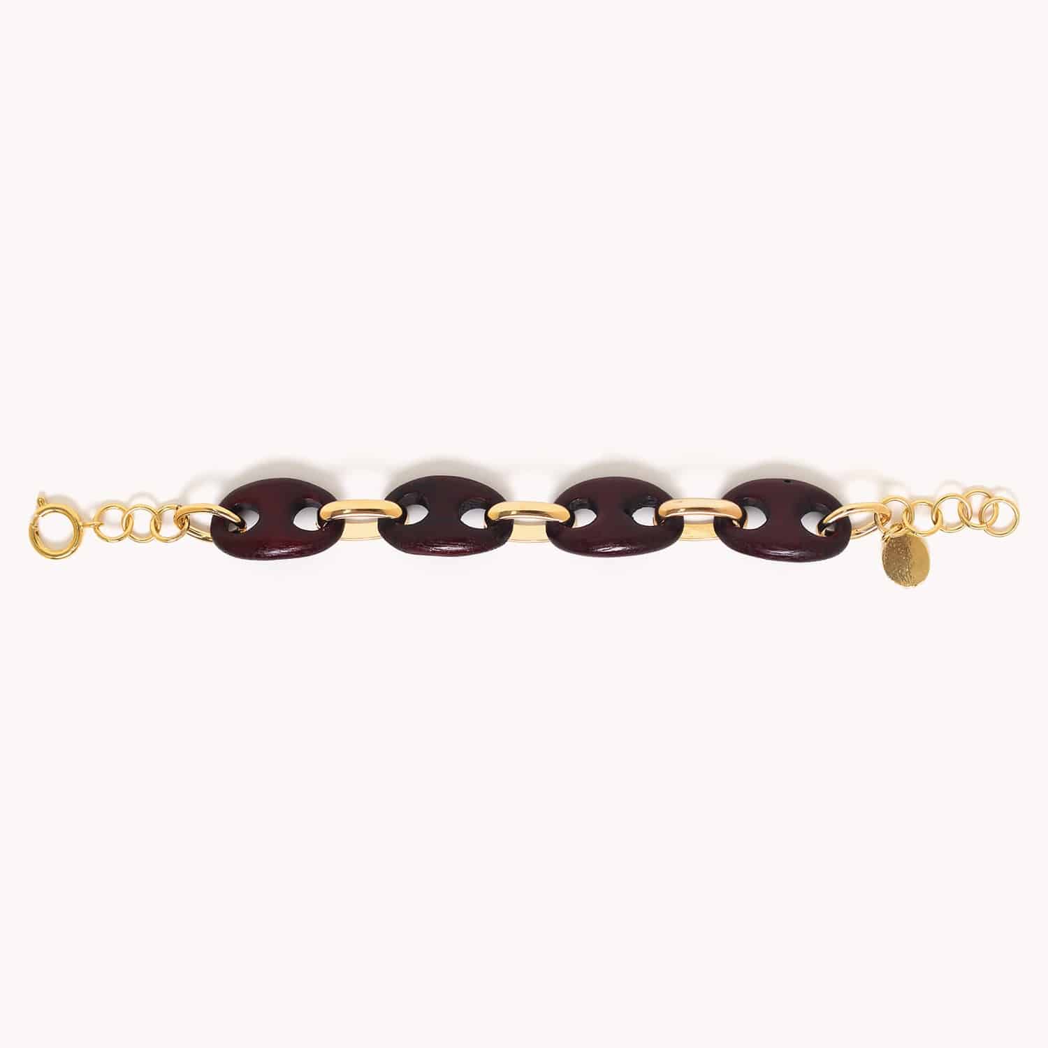 Détail bois et chaine lie de vin 13--43357 Nature Bijoux