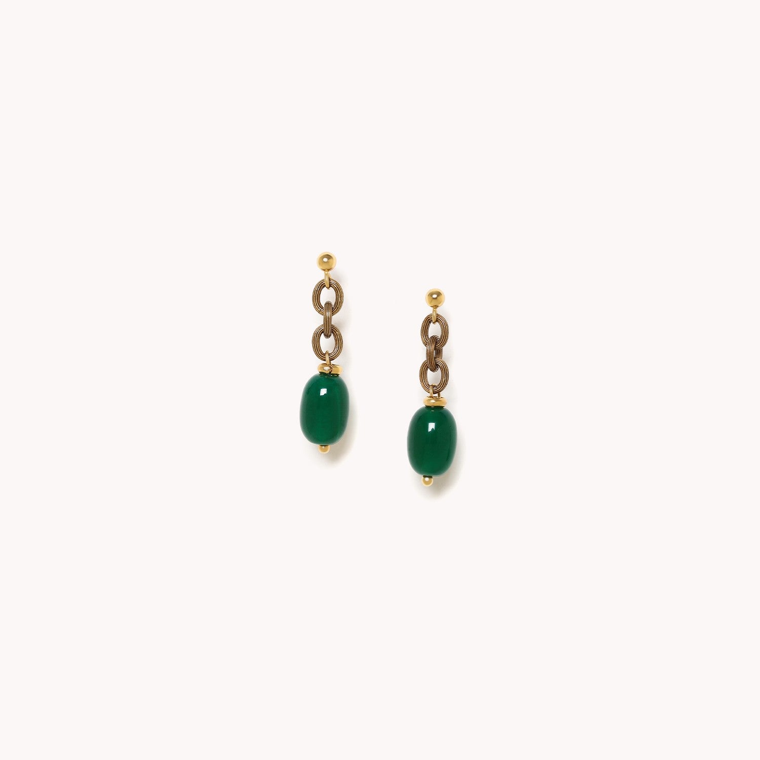 Boucles d'oreilles Agata Verde agate laiton 12CP79060 Nature Bijoux