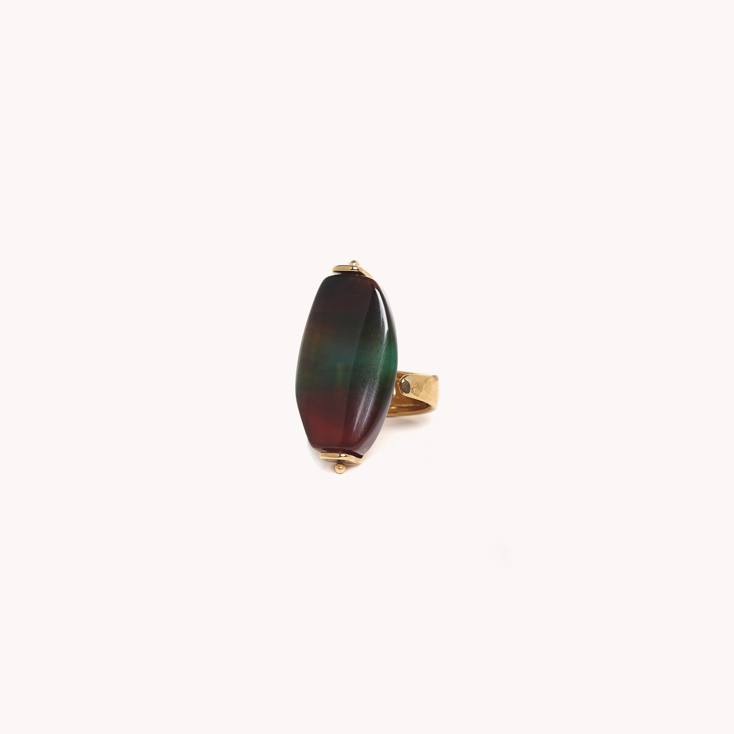 Bague Nature Bijoux Agata Verde agate laiton 19CP25032