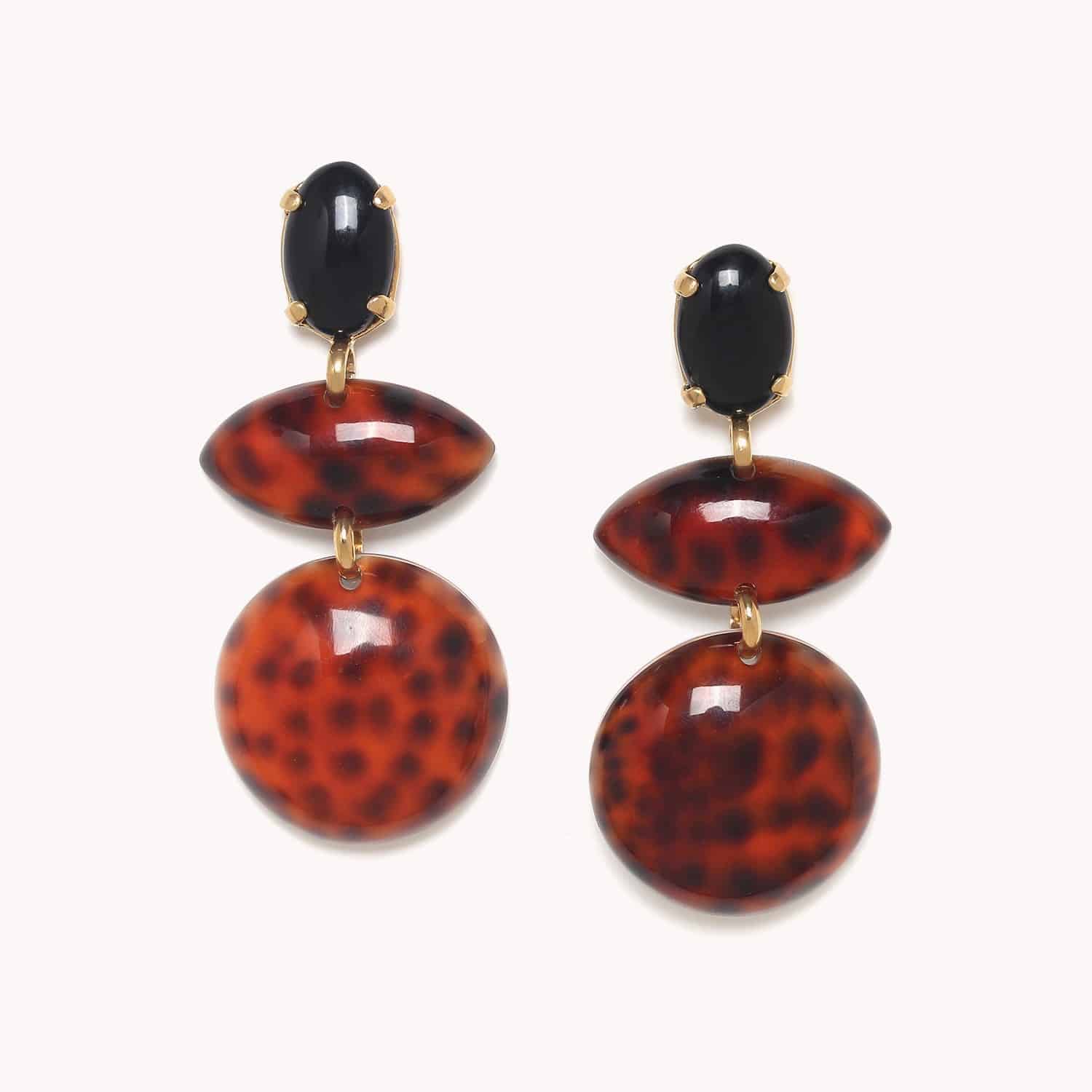 Boucles d'oreilles Nature Bijoux Tigris Corne et laiton 12--79554