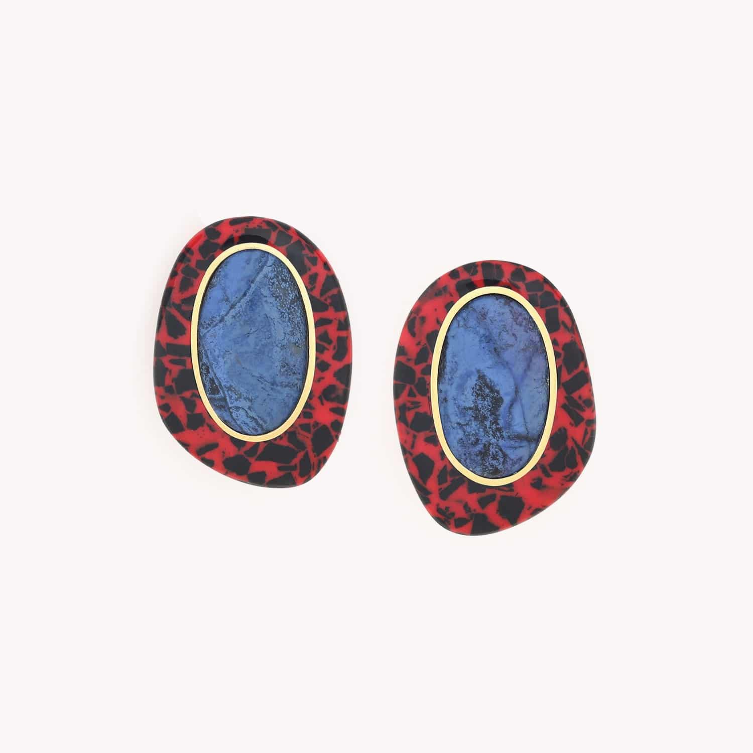Boucles d'oreilles Vesuvio en dumortierite et métal 12--79710 Nature Bijoux