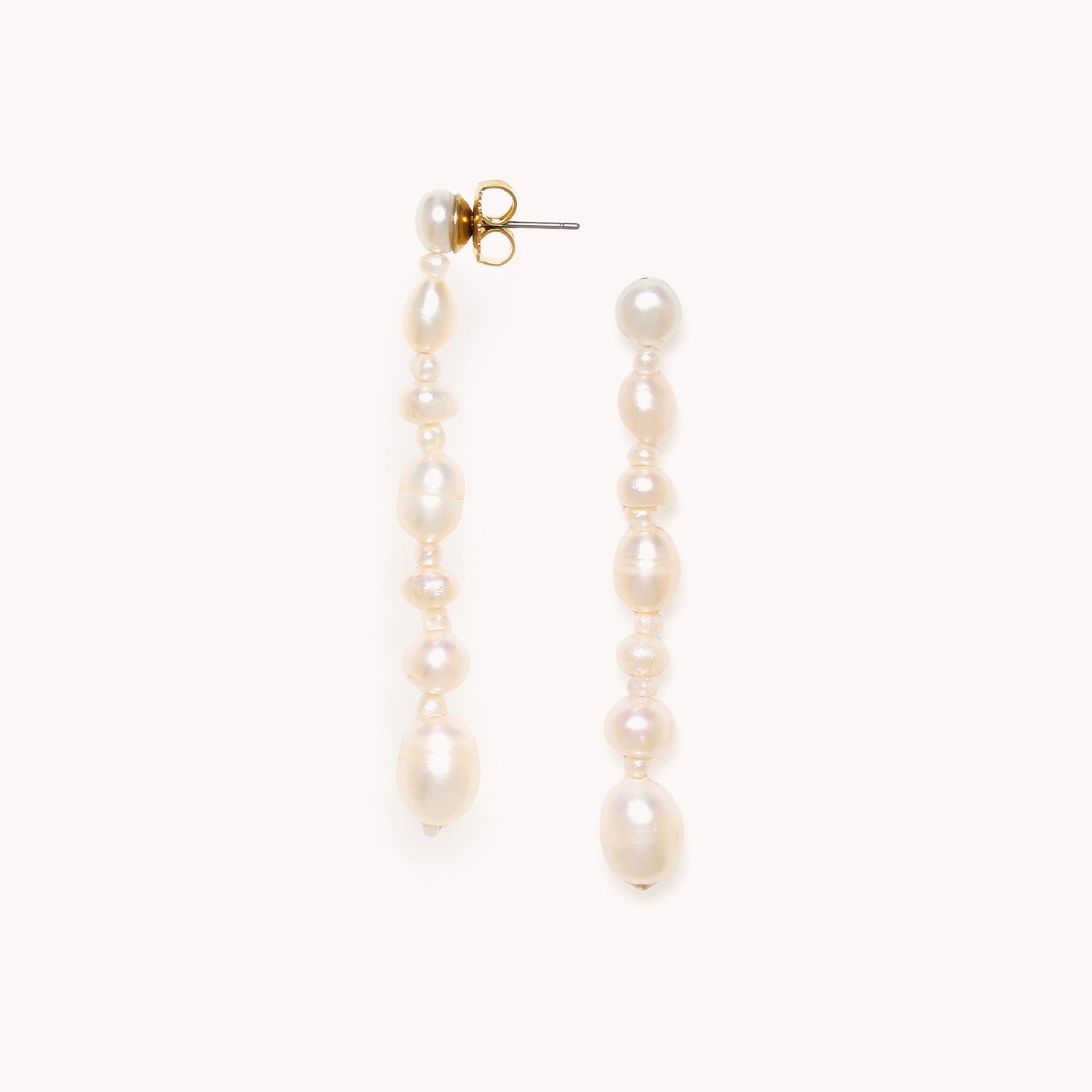 Boucles d'oreilles lentes détail perles 12CP79386 Nature Bijoux