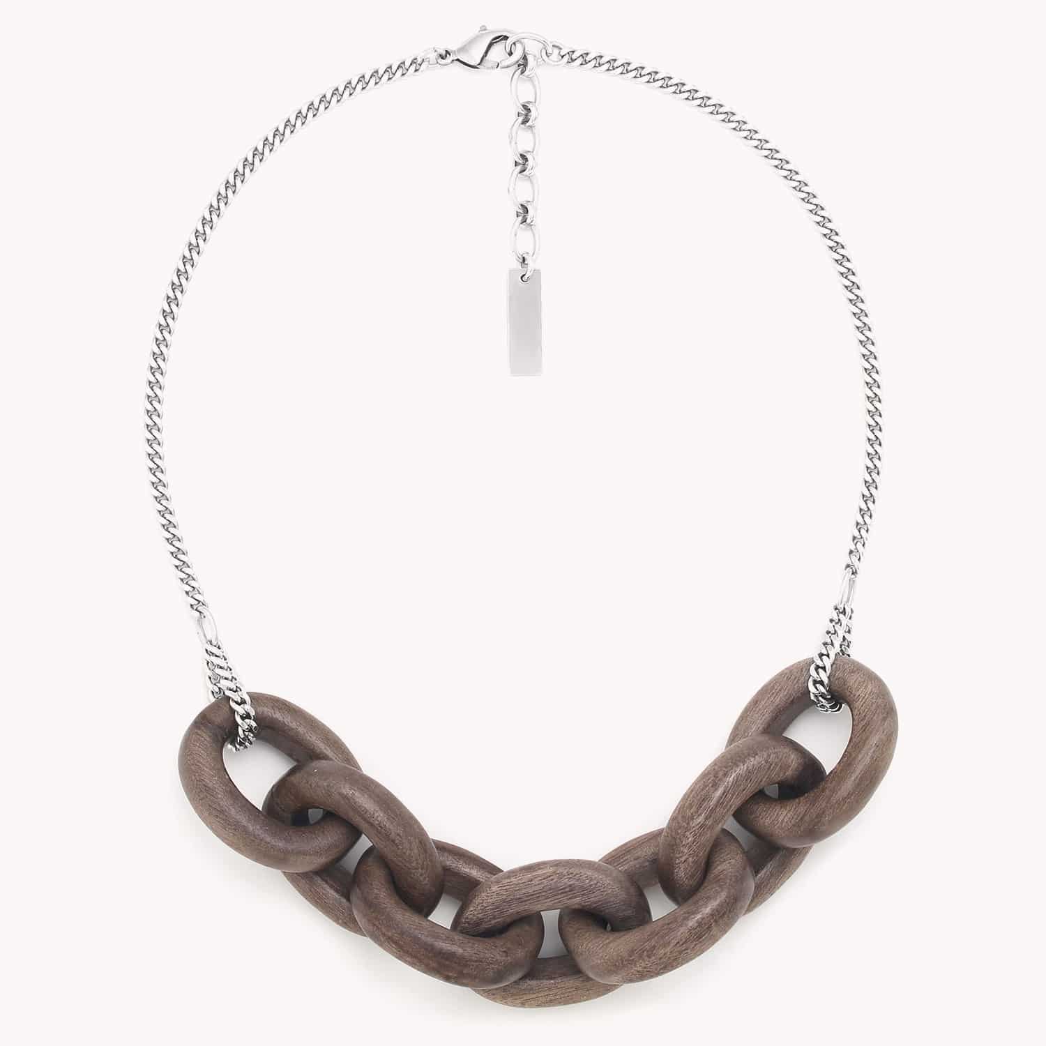 Collier Aretha petit modèle ébène gris 15--43226 Nature Bijoux