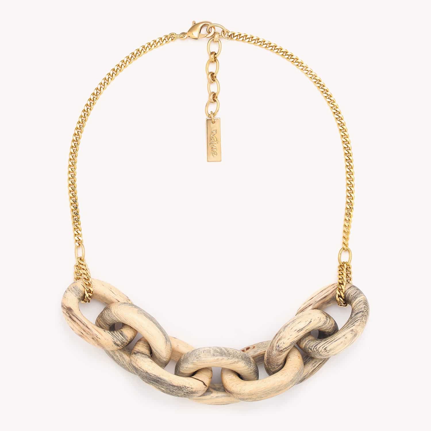Collier Aretha Nature Bijoux bois tamarinier petit modèle 15--43227