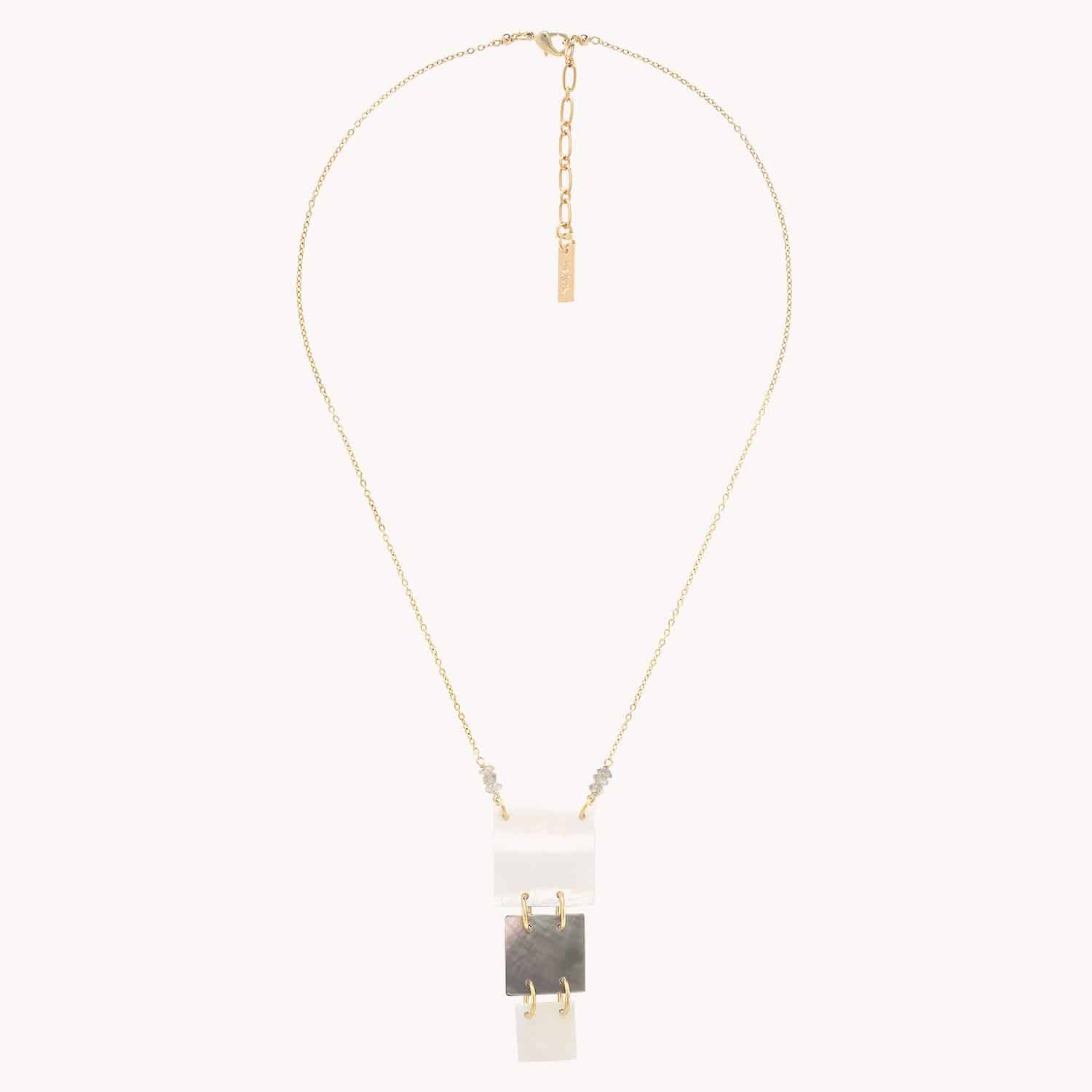 Collier porté détail labradorite 15--43352 Nature Bijoux