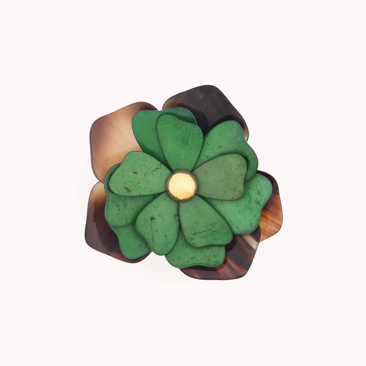 Broche Nature Bijoux Flora en laiton, noix de coco 10--23903